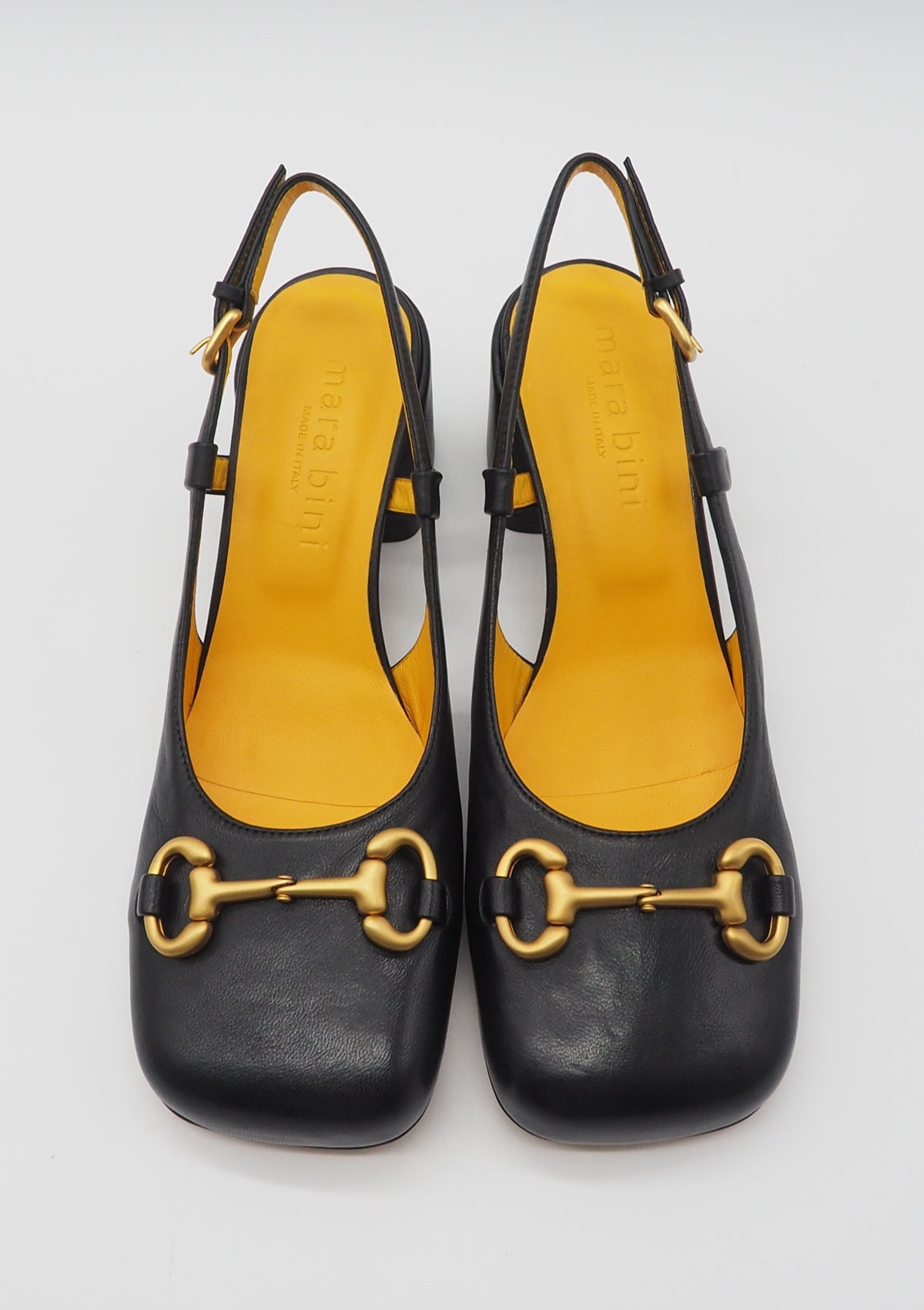 Edle Damen Slings aus Leder in Schwarz mit Trense - Absatz 6cm -Tania Damen Pumps & Slings Mara Bini