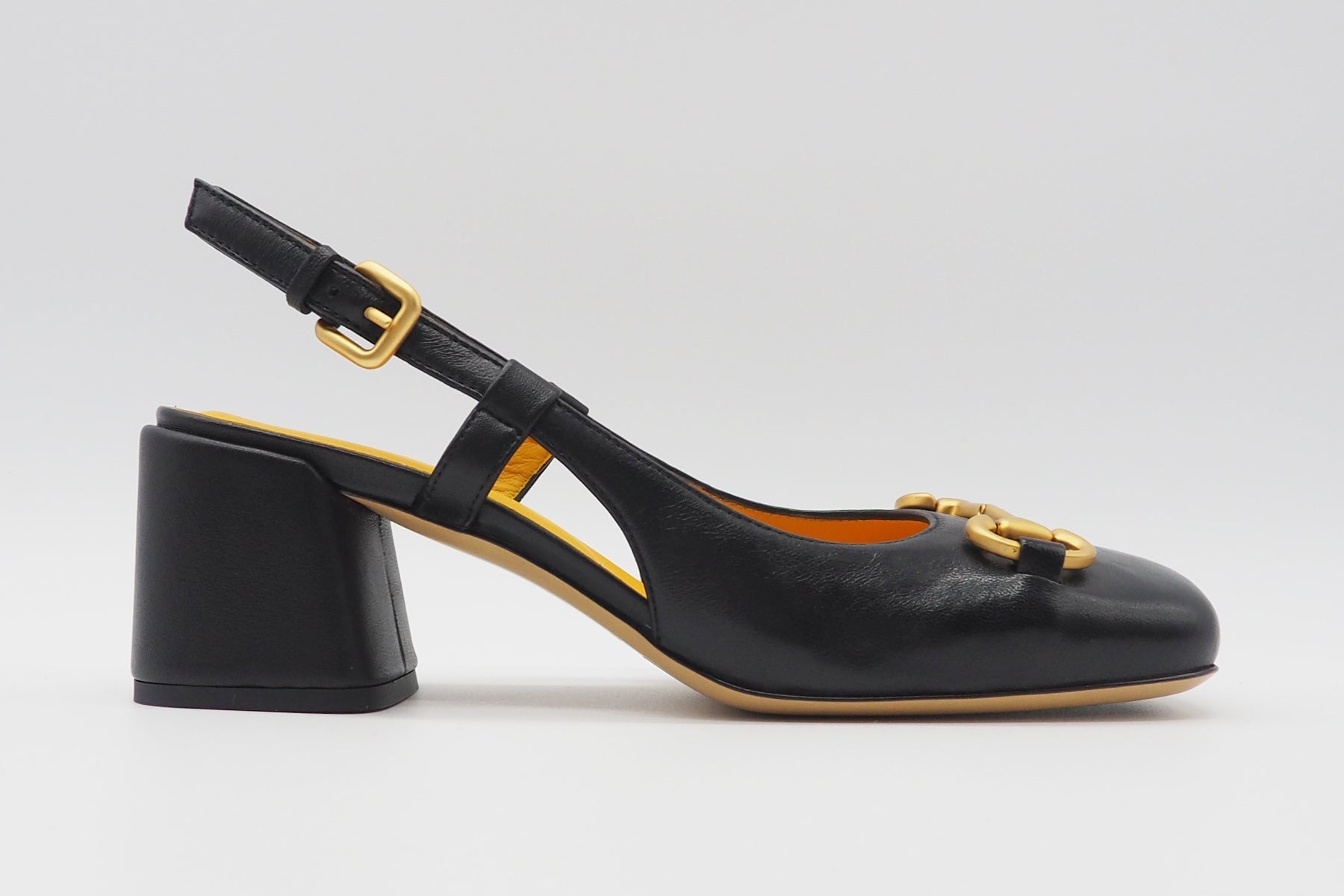 Edle Damen Slings aus Leder in Schwarz mit Trense - Absatz 6cm -Tania Damen Pumps & Slings Mara Bini