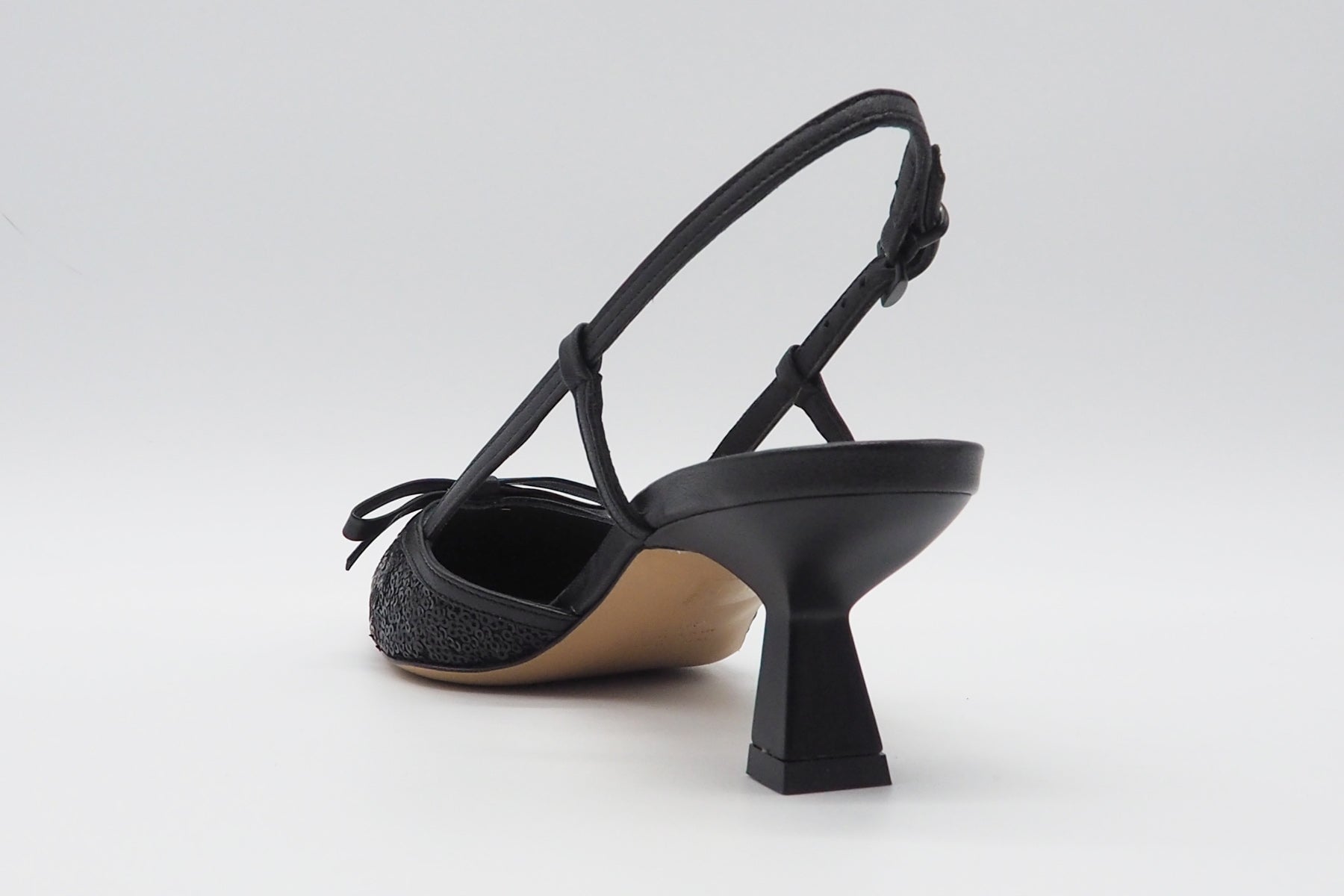 Edle Damen Slings aus Leder mit Pailletten und unterstellten Absatz - Absatz 6cm - Iamy Damen Pumps & Slings Roberto Festa