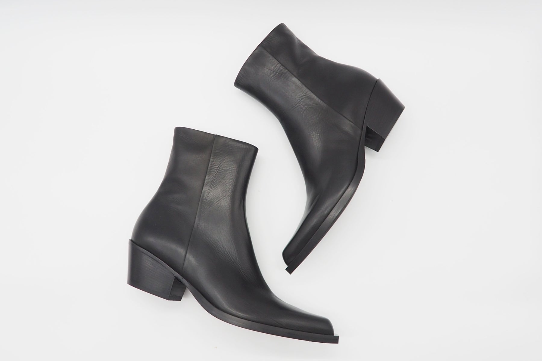 Edle Damen Stiefelette aus Leder in Schwarz - Absatz 5cm Damen Stiefeletten Fruit