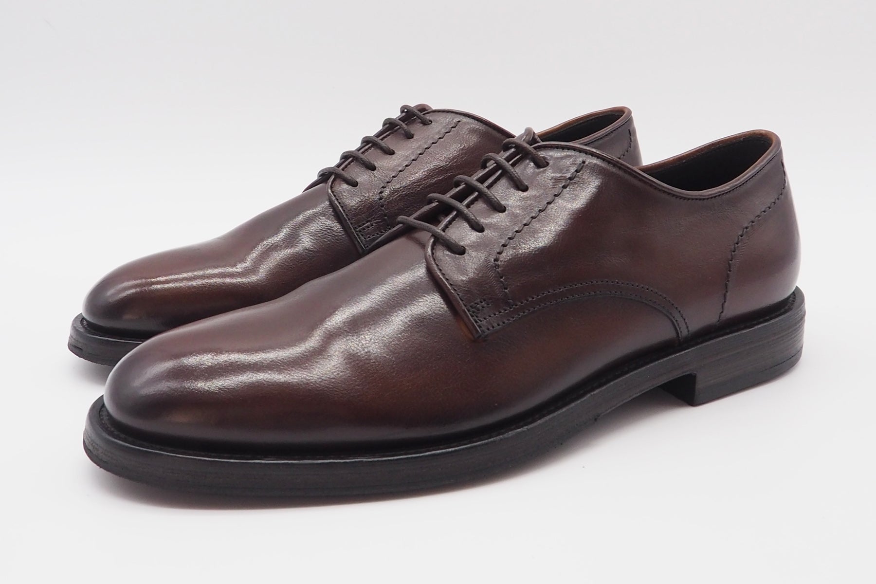 Edle Herren Schnürschuh aus Leder in Rotbraun Herren Klassik modern Pantanetti