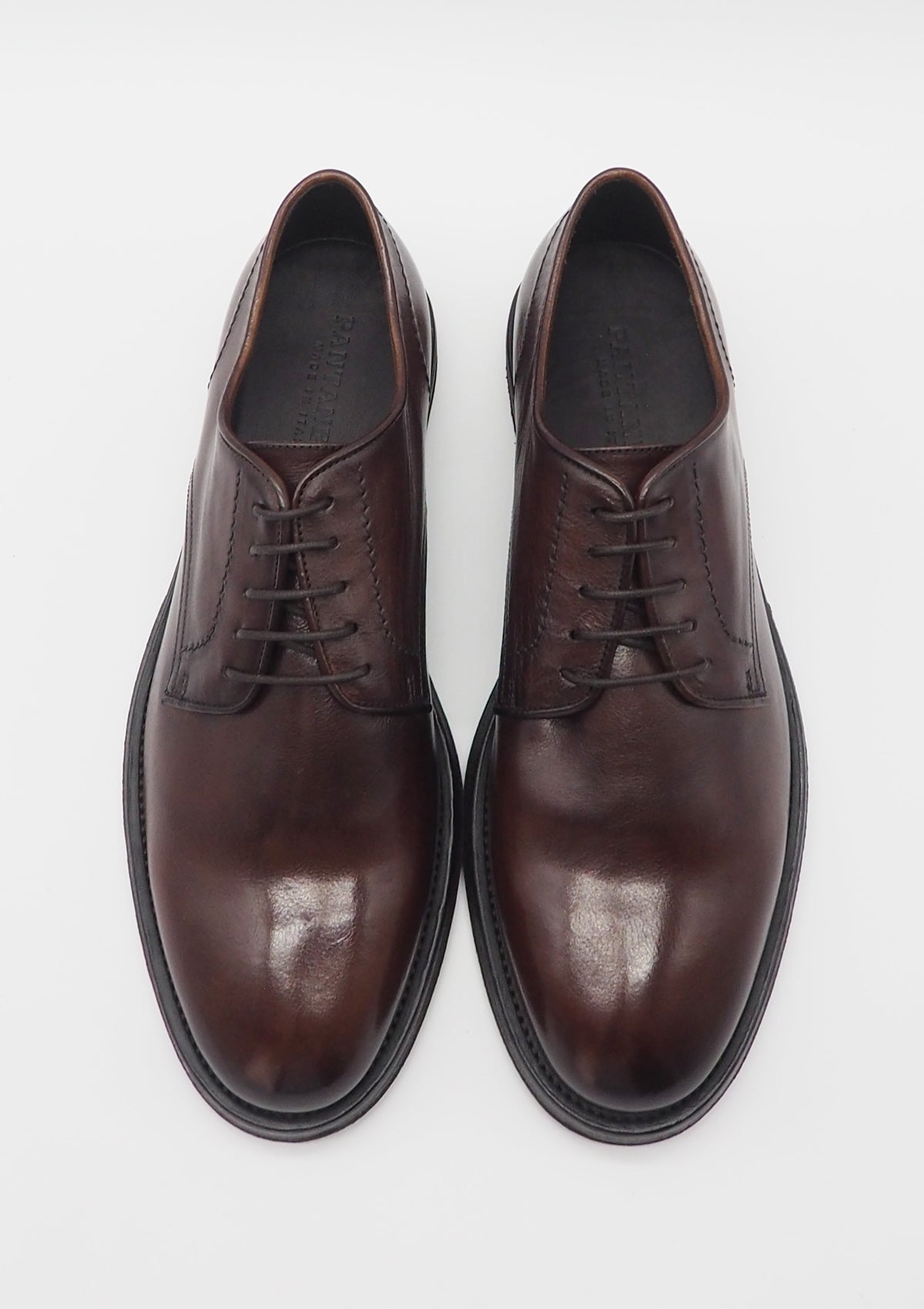 Edle Herren Schnürschuh aus Leder in Rotbraun Herren Klassik modern Pantanetti