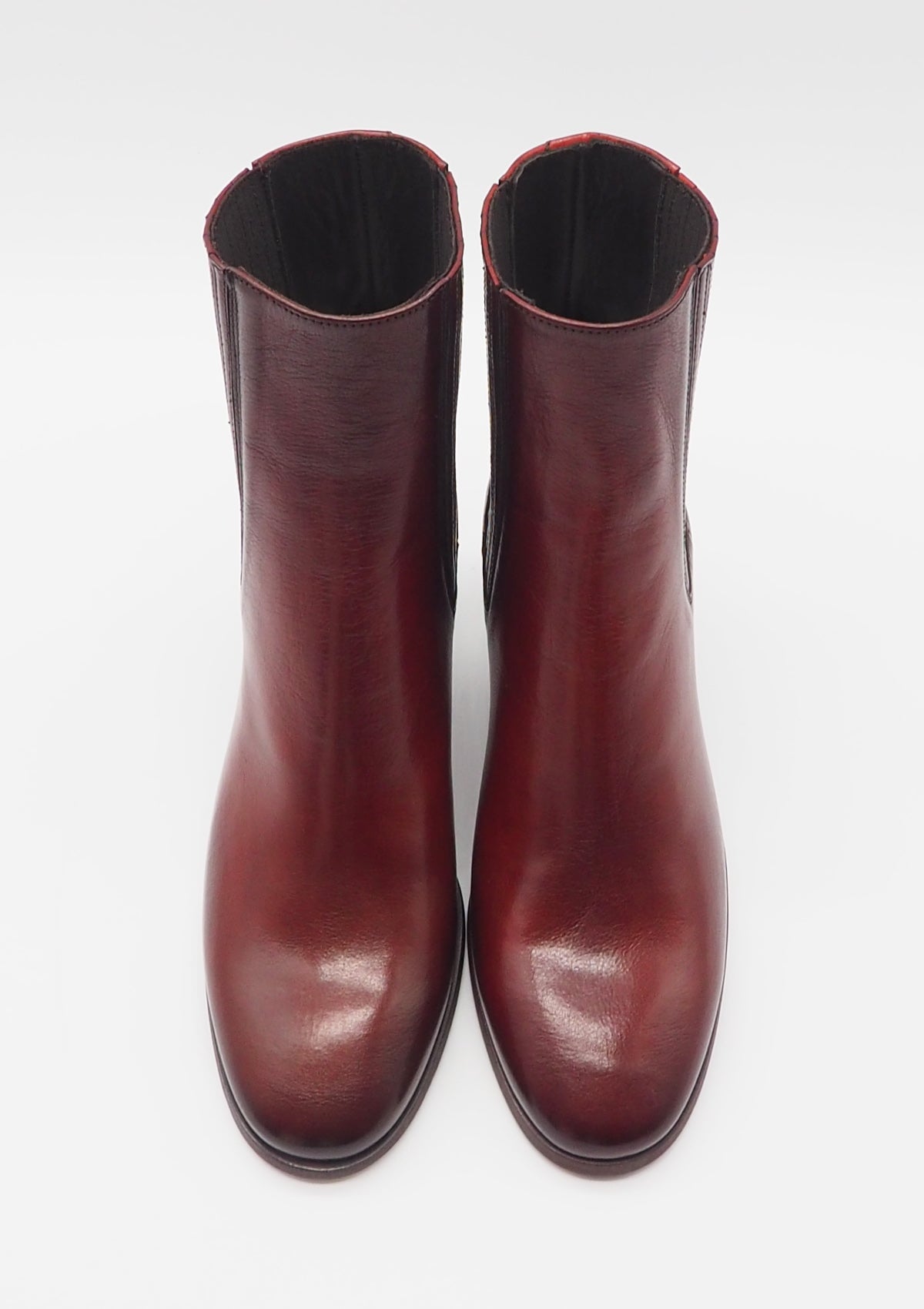 Elegante Damen Chelsea-Stiefelette aus Leder in Rot - Absatz 6cm Damen Stiefeletten Pantanetti