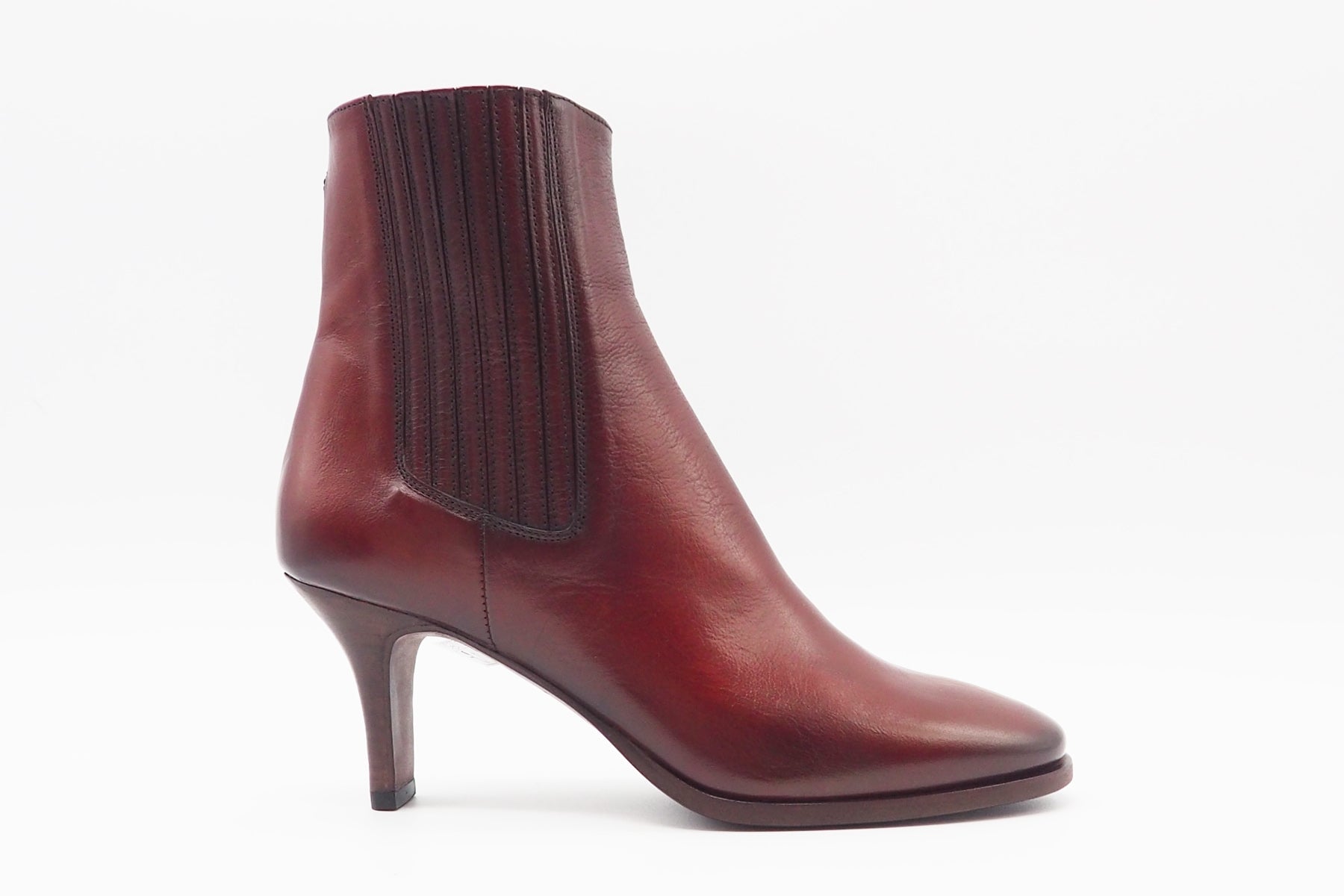 Elegante Damen Chelsea-Stiefelette aus Leder in Rot - Absatz 6cm Damen Stiefeletten Pantanetti
