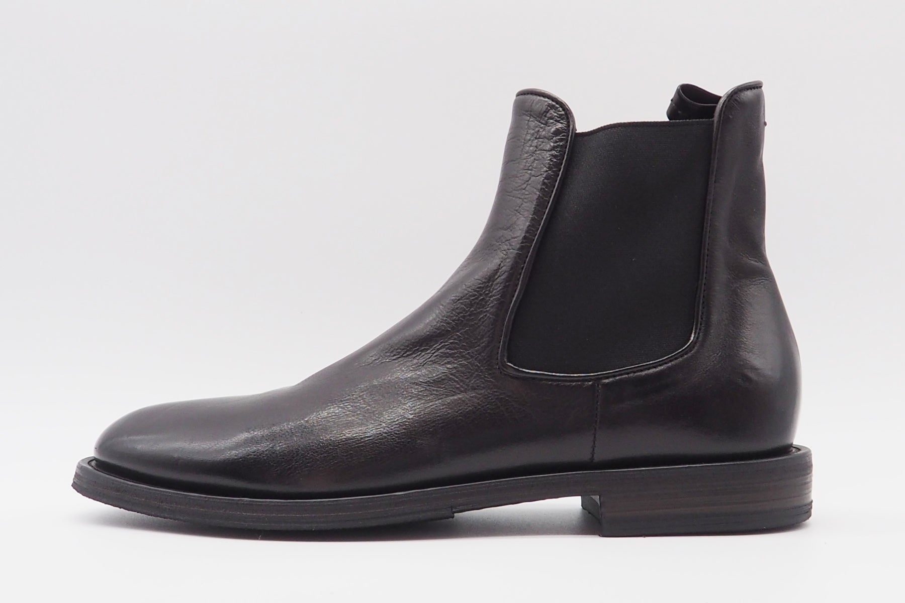 Elegante Herren Chelsea-Stiefelette aus Leder in Aubergine - Absatz 2cm Herren Stiefeletten Pantanetti