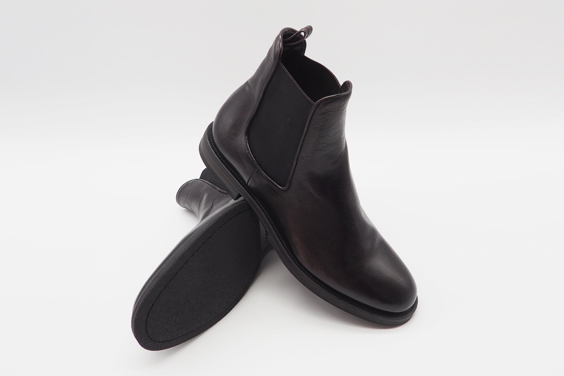 Elegante Herren Chelsea-Stiefelette aus Leder in Aubergine - Absatz 2cm Herren Stiefeletten Pantanetti