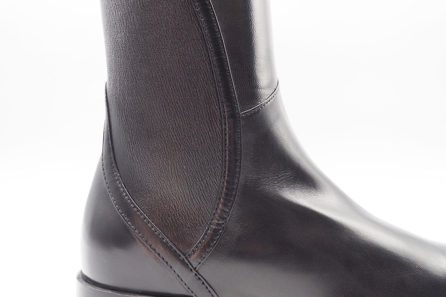 Eleganter Damen Langschaft-Stiefel aus Echtleder in Schwarz - Absatz 2cm Damen Stiefel Lorenzo Masiero