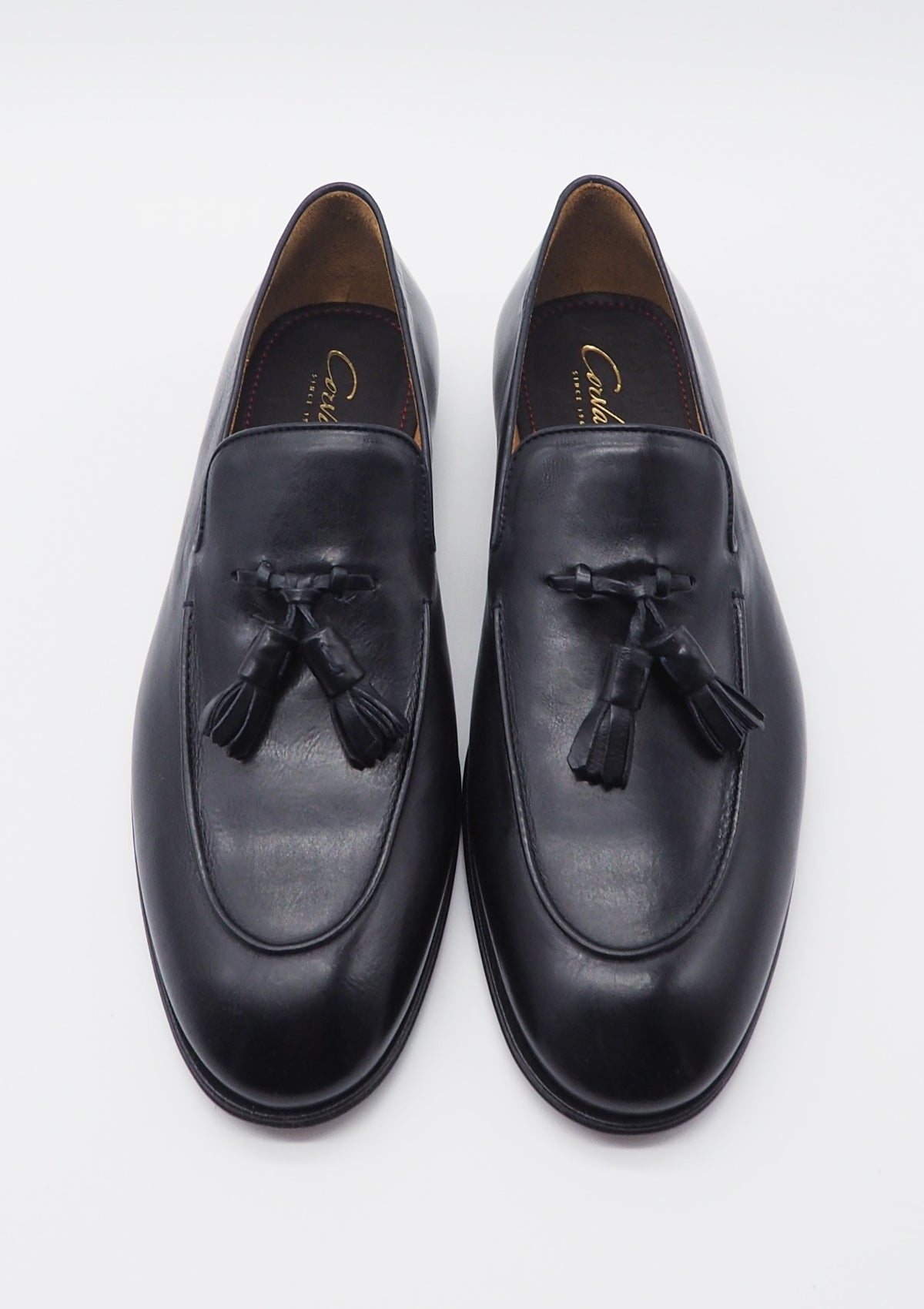 Eleganter Herren Slipper aus Leder in Mitternachtsblau Herren Loafers & Slipper Corvari