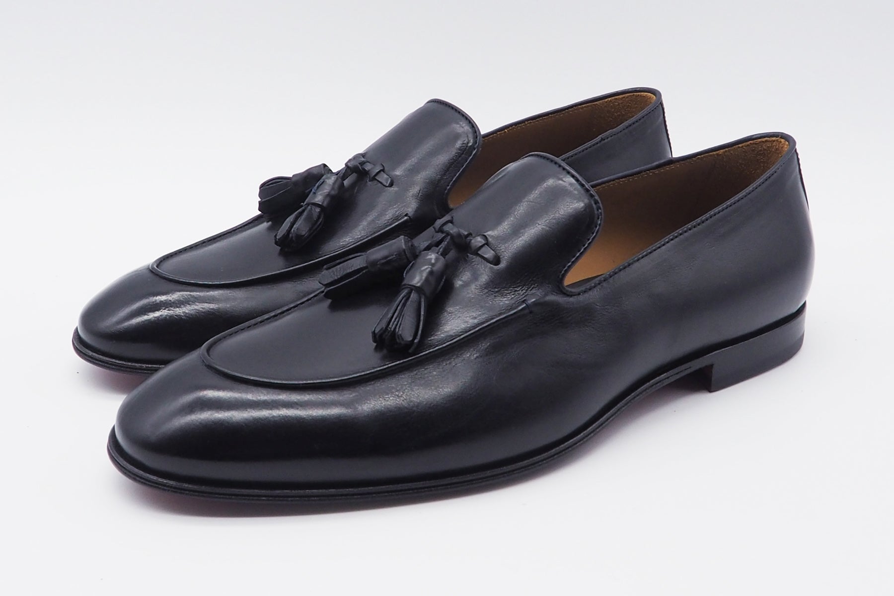 Eleganter Herren Slipper aus Leder in Mitternachtsblau Herren Loafers & Slipper Corvari