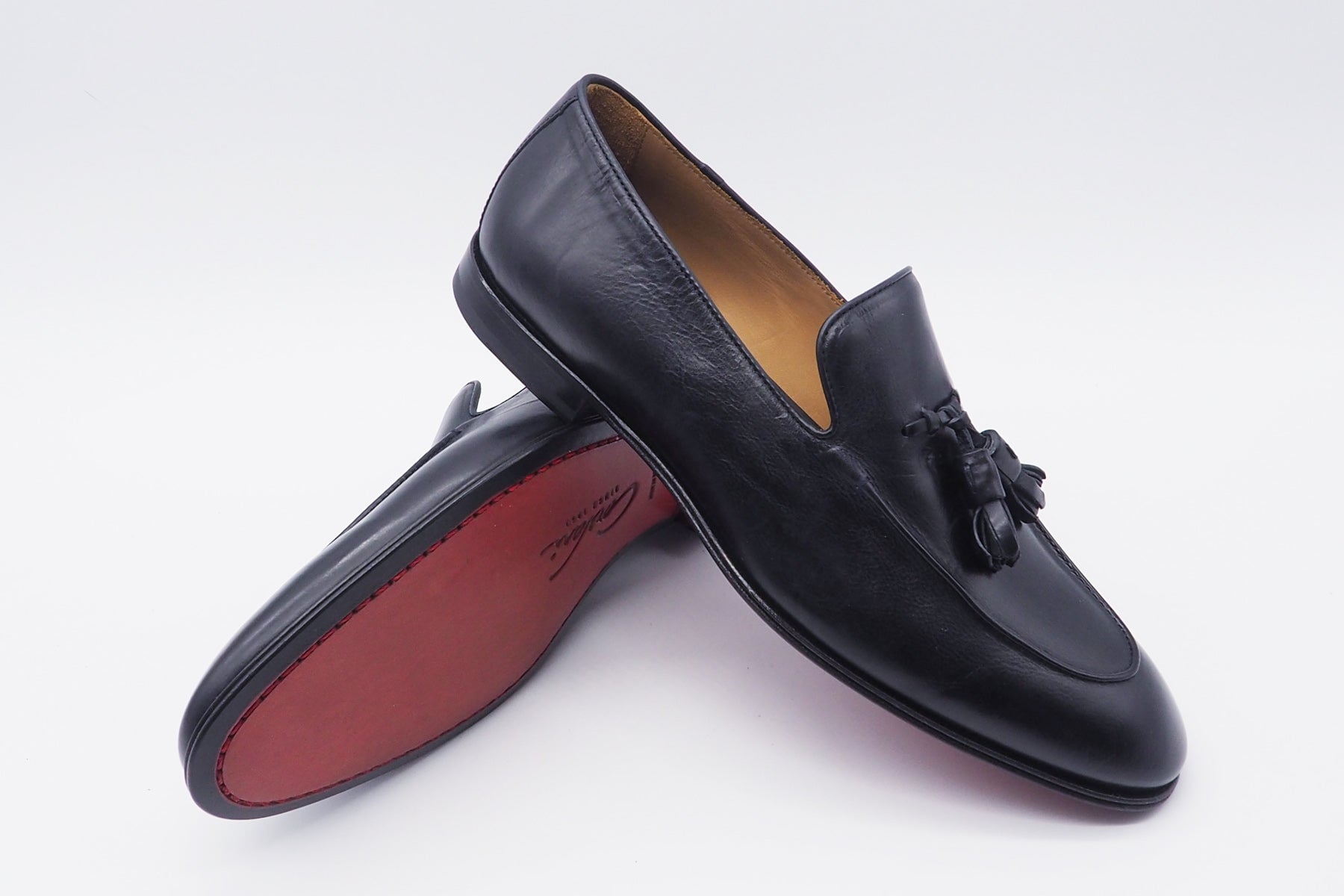 Eleganter Herren Slipper aus Leder in Mitternachtsblau Herren Loafers & Slipper Corvari