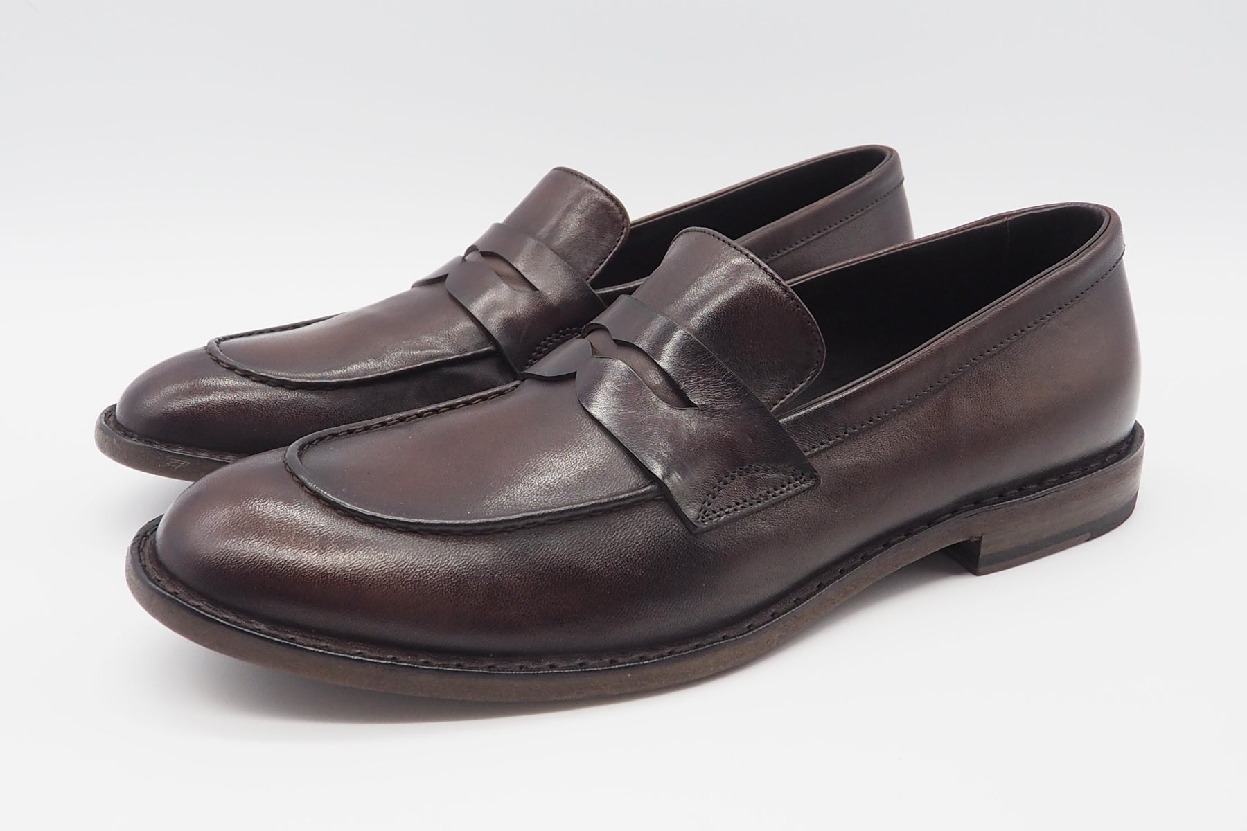 Eleganter Herren Slipper aus Leder in Tabak - Pennyloafer Herren Loafers & Slipper Pantanetti