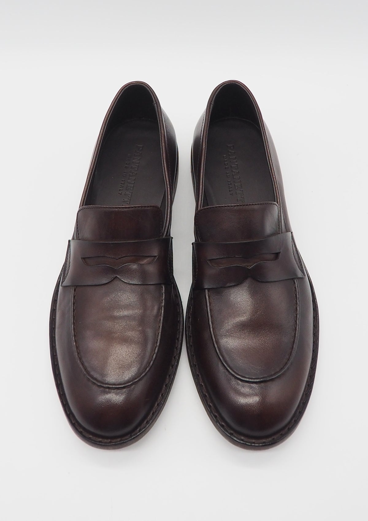 Eleganter Herren Slipper aus Leder in Tabak - Pennyloafer Herren Loafers & Slipper Pantanetti