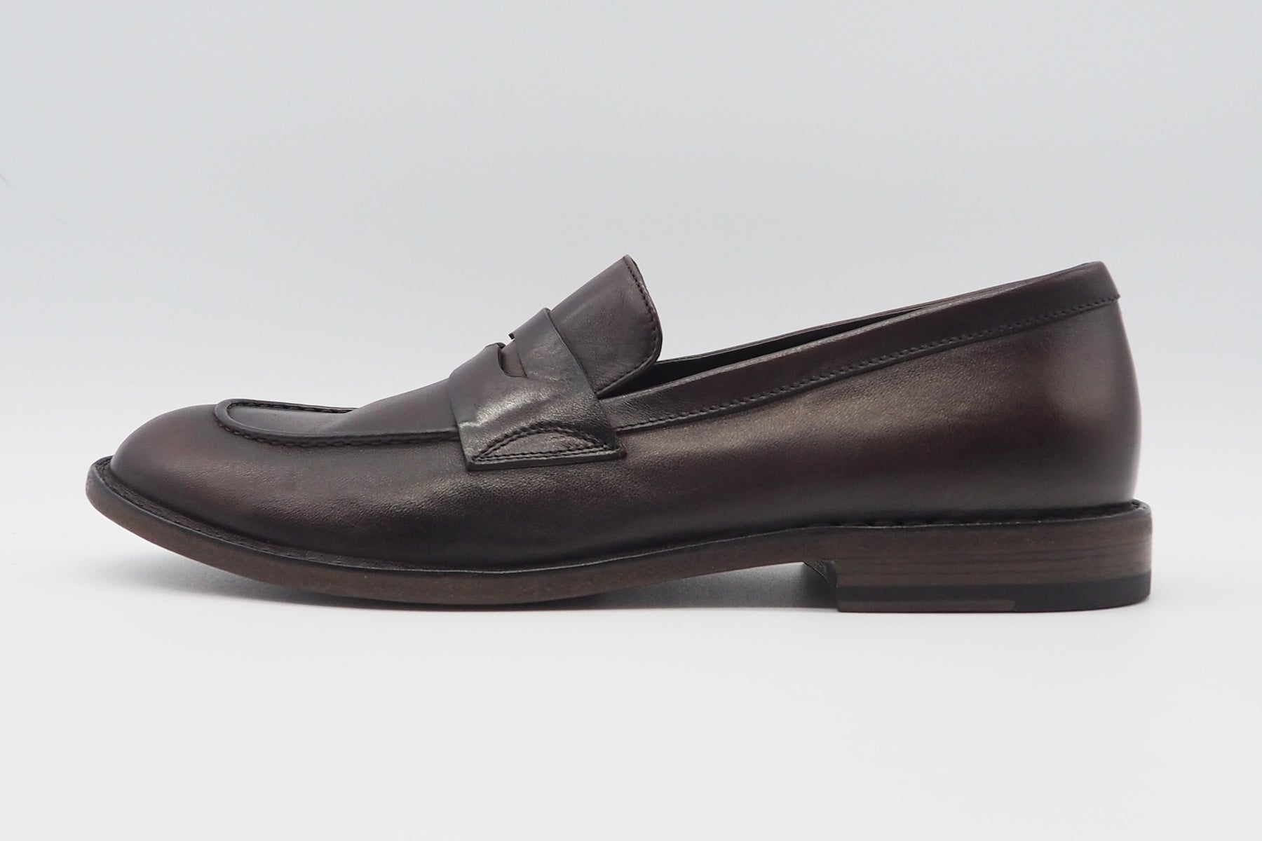 Eleganter Herren Slipper aus Leder in Tabak - Pennyloafer Herren Loafers & Slipper Pantanetti