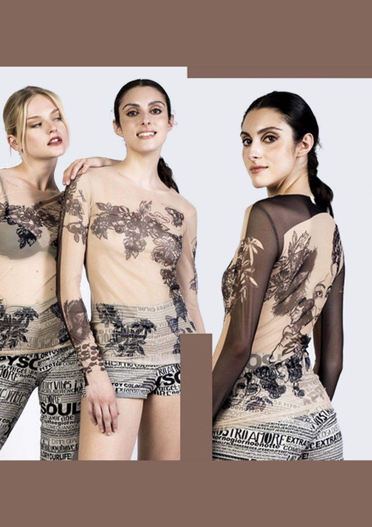 Extravagante Damen Tattoo-Netzshirt aus Polyester - Peggy Damen T-Shirt RO´skinwear