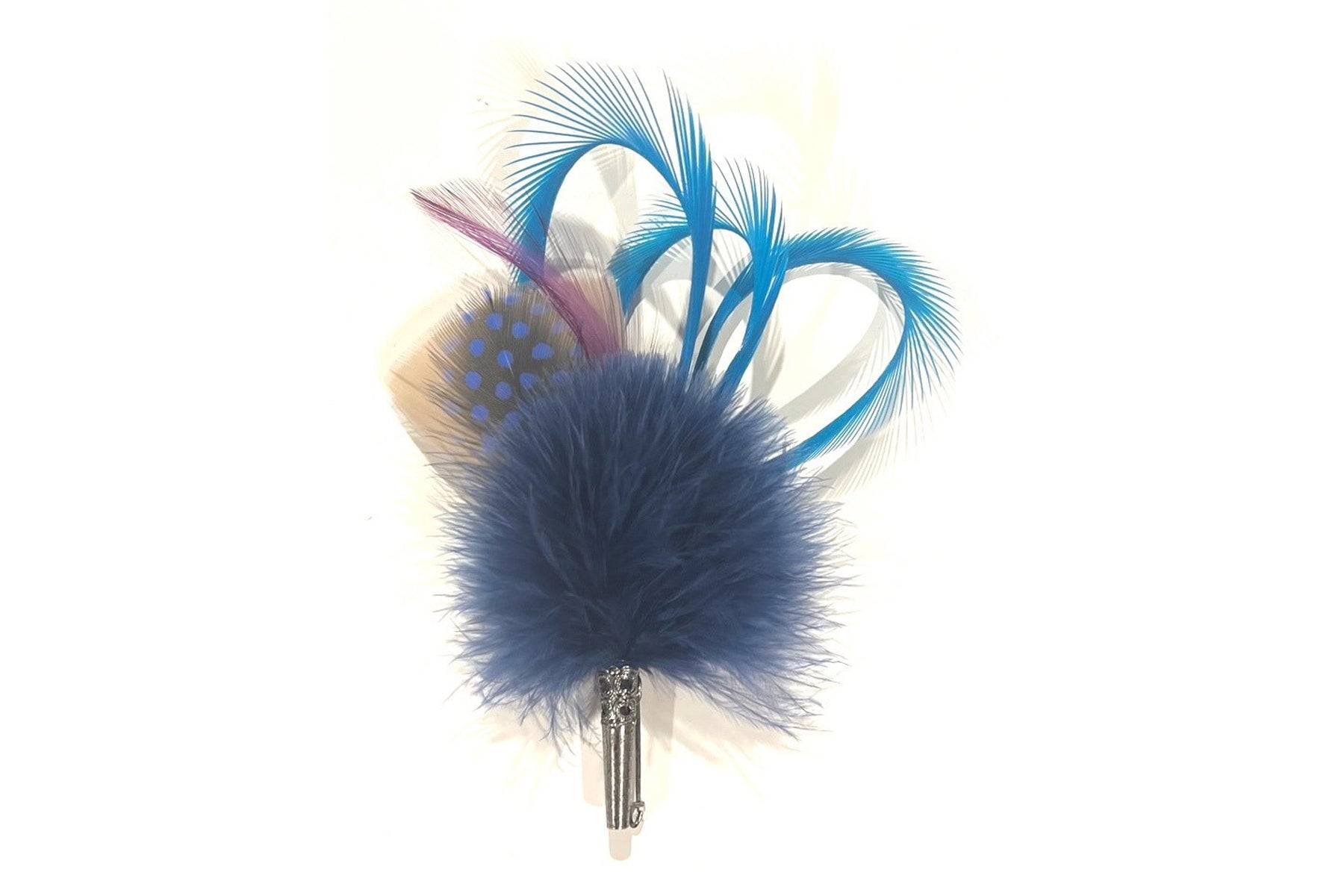 Federnbrosche - FLUFFY BLUE in Blau Accessoires Broschen My Bob 