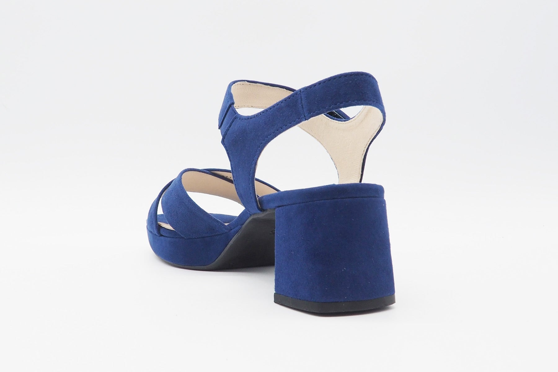 Feine Damen Absatz-Sandale aus Veloursleder in Dunkelblau - Absatz 6cm Damen Sandalen Gabor