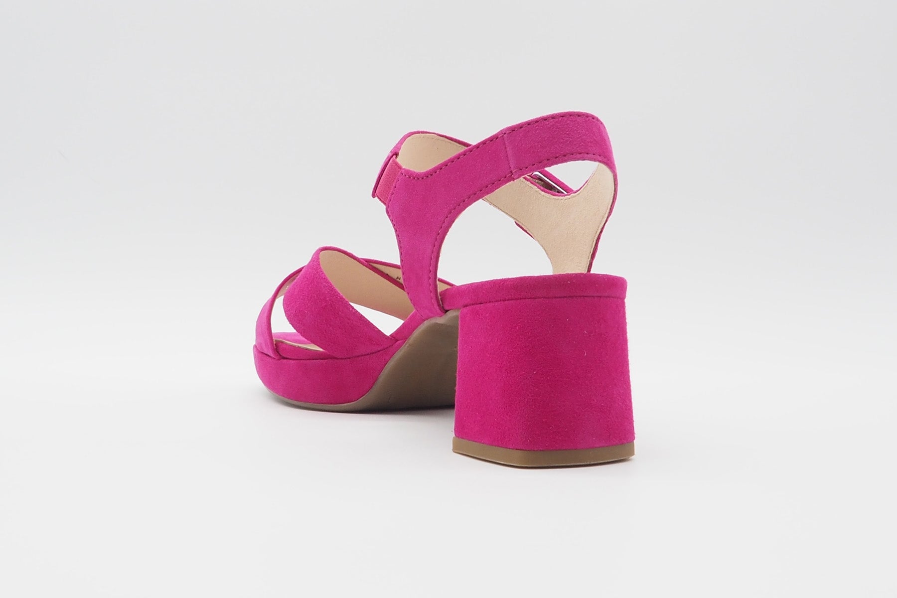 Feine Damen Absatz-Sandale aus Veloursleder in Pink - Absatz 6cm Damen Sandalen Gabor