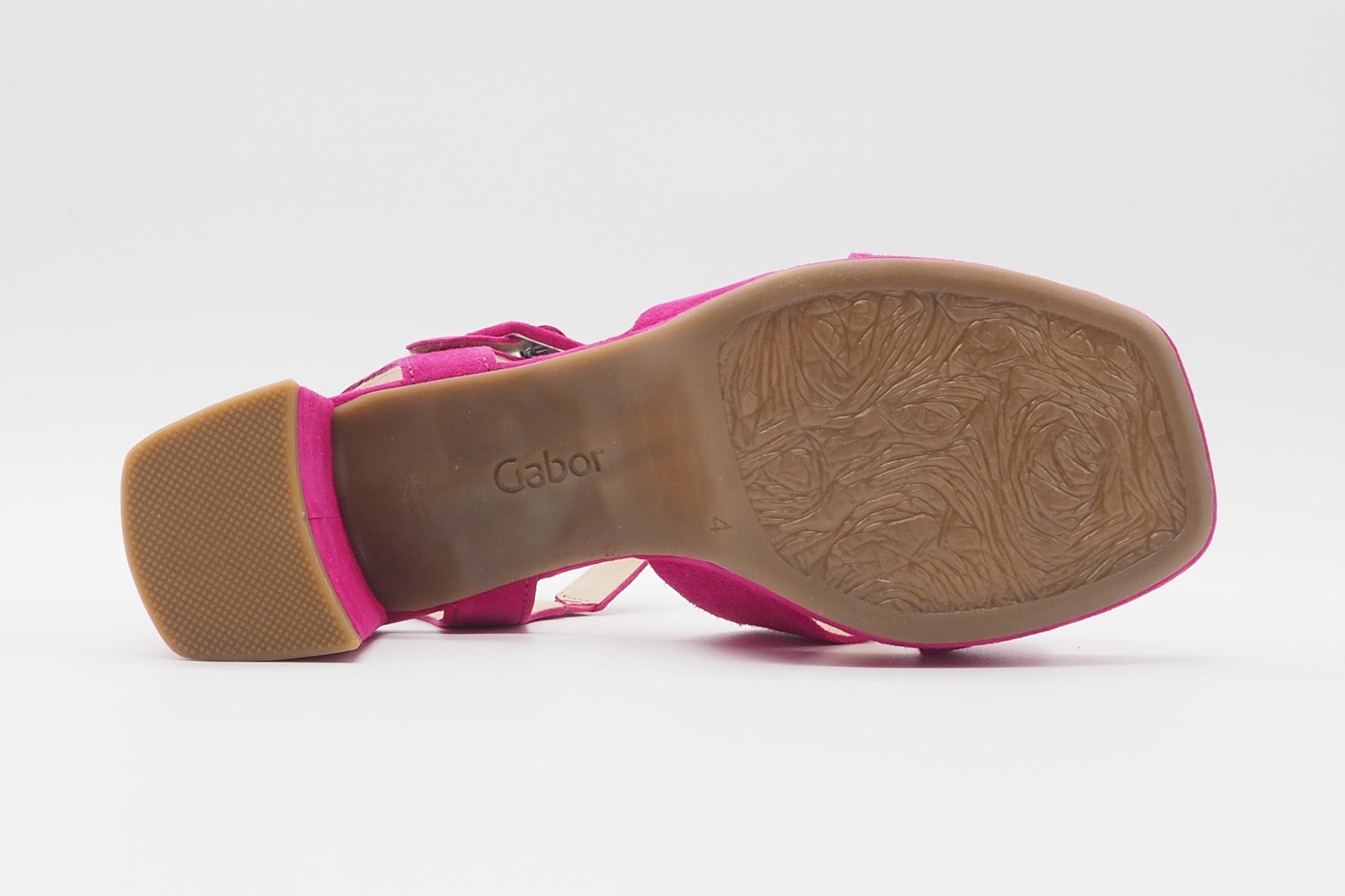 Feine Damen Absatz-Sandale aus Veloursleder in Pink - Absatz 6cm Damen Sandalen Gabor