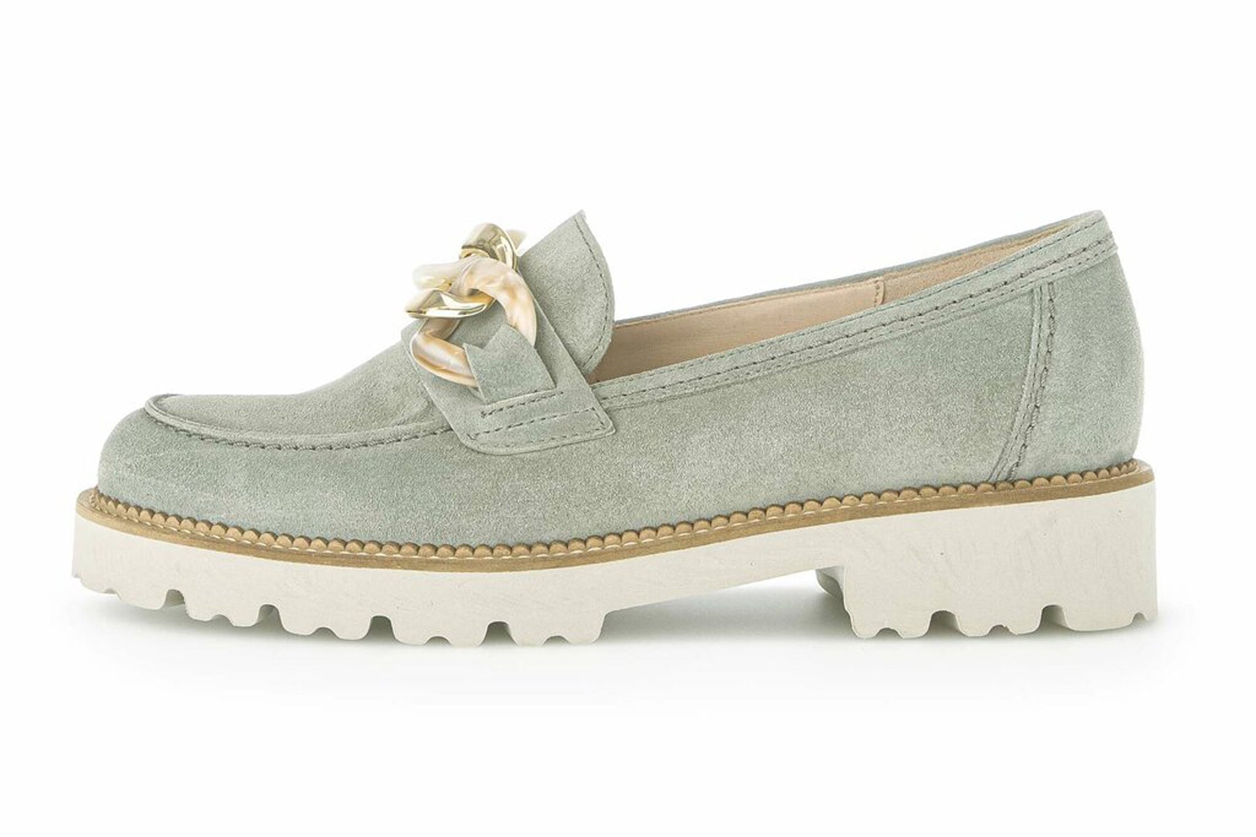 Feine Damen Loafer aus Veloursleder in Grün - Absatz 3,5cm Damen Loafers & Schnürer Gabor