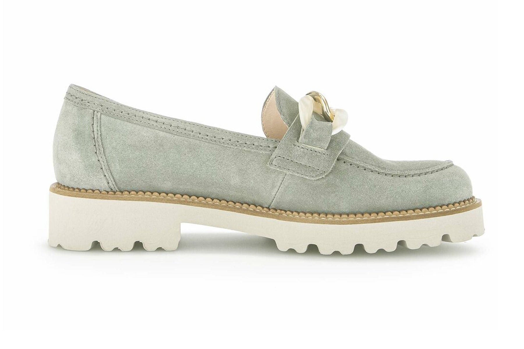 Feine Damen Loafer aus Veloursleder in Grün - Absatz 3,5cm Damen Loafers & Schnürer Gabor