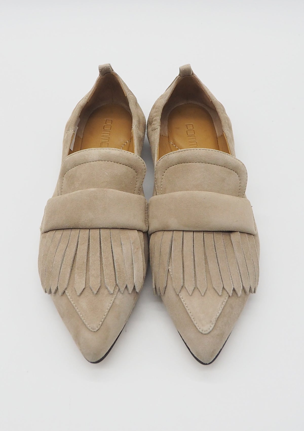 Feine Damen Loafer aus Veloursleder in Sand Damen Loafers & Schnürer Pomme D'or