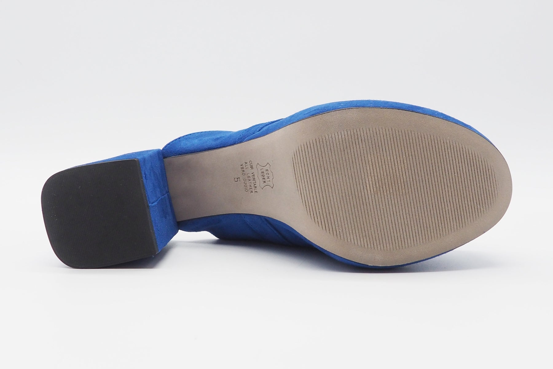 Feine Damen Plateau-Mules aus Veloursleder in Royalblau - Clogs IRA - Absatz 8cm Damen Mules & Sabots Kennel & Schmenger