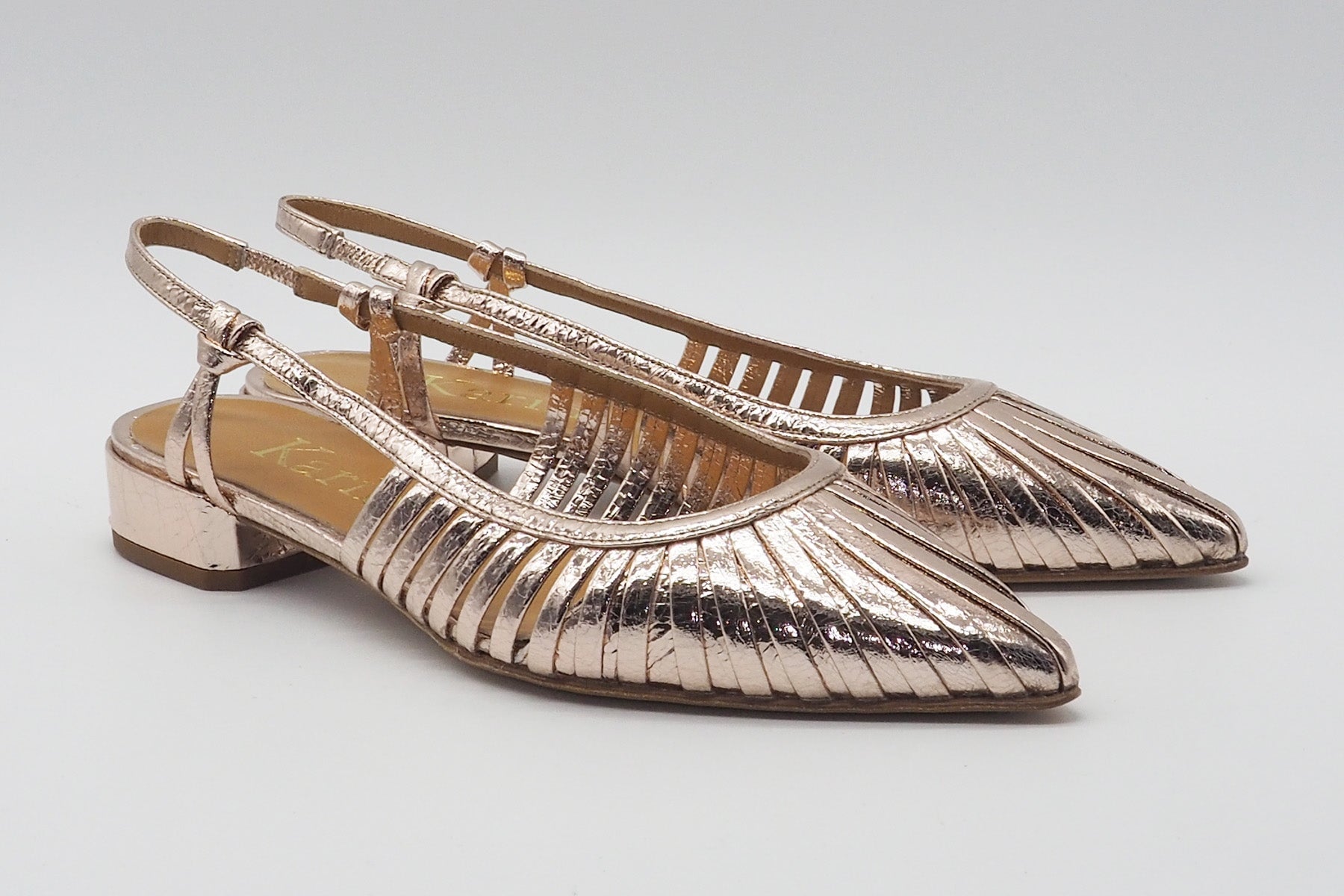 Feine Damen Sling aus Metallicleder in Roségold - Absatz 3cm Damen Pumps & Slings Karin