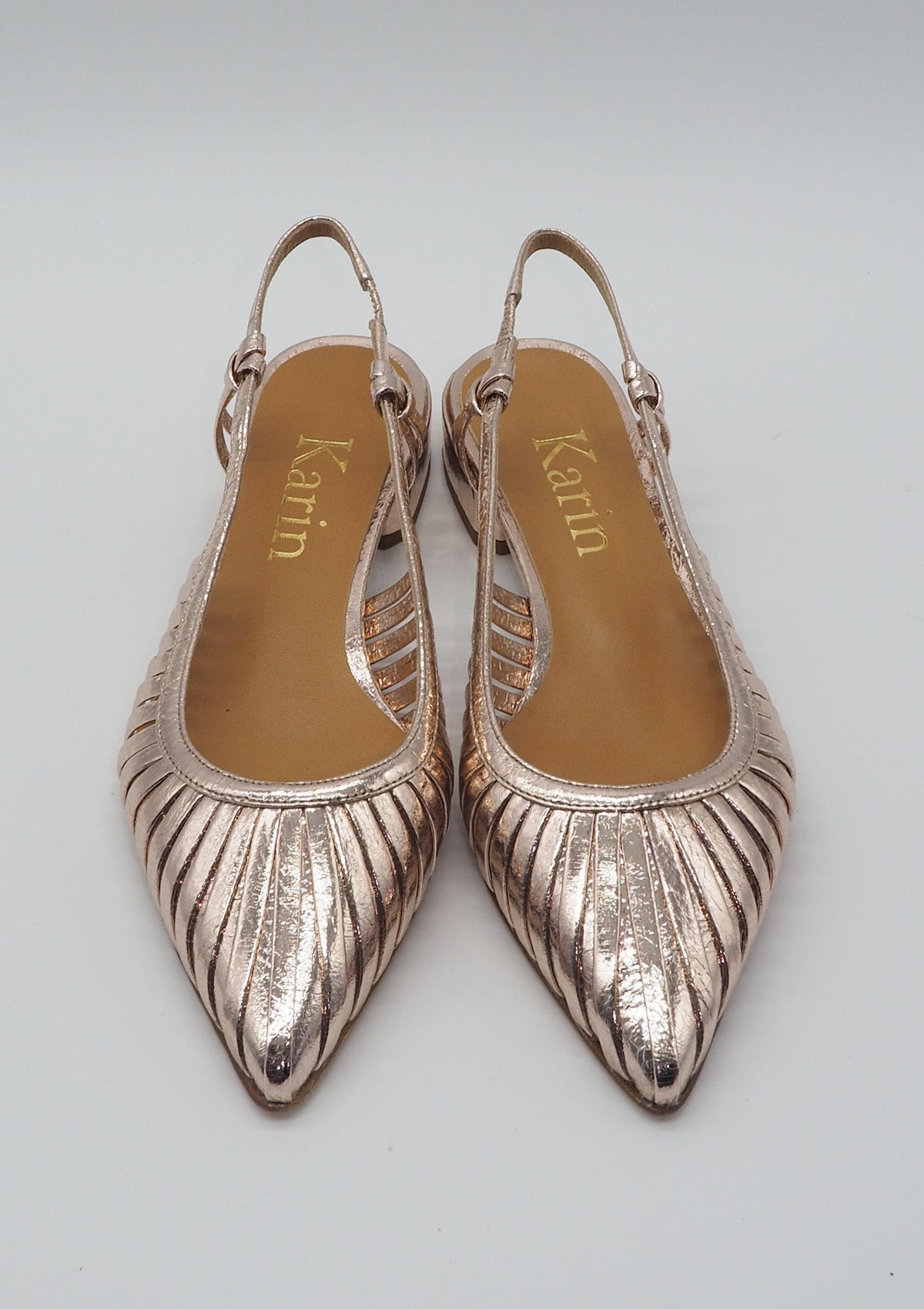 Feine Damen Sling aus Metallicleder in Roségold - Absatz 3cm Damen Pumps & Slings Karin