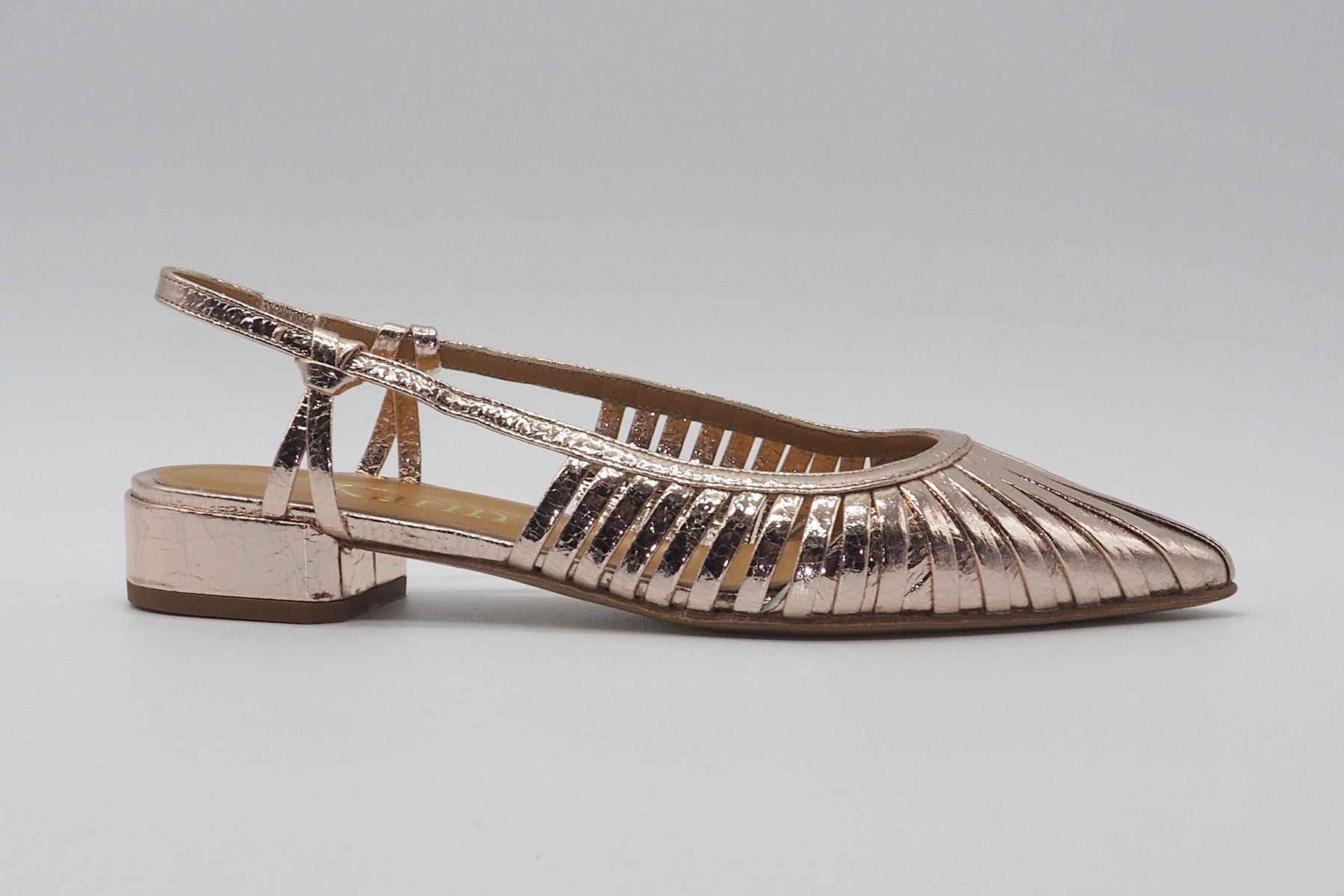Feine Damen Sling aus Metallicleder in Roségold - Absatz 3cm Damen Pumps & Slings Karin