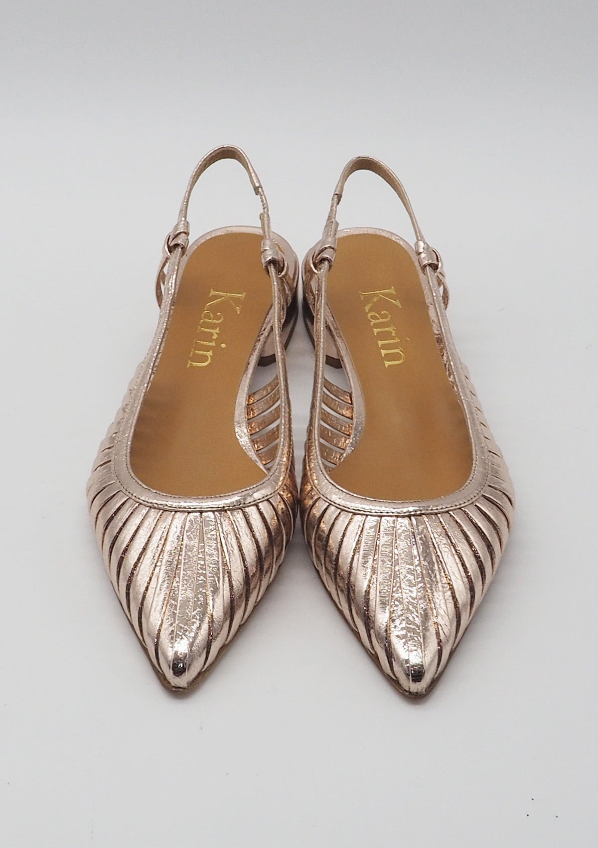 Feine Damen Sling aus Metallicleder in Roségold - Absatz 3cm Damen Pumps & Slings Karin