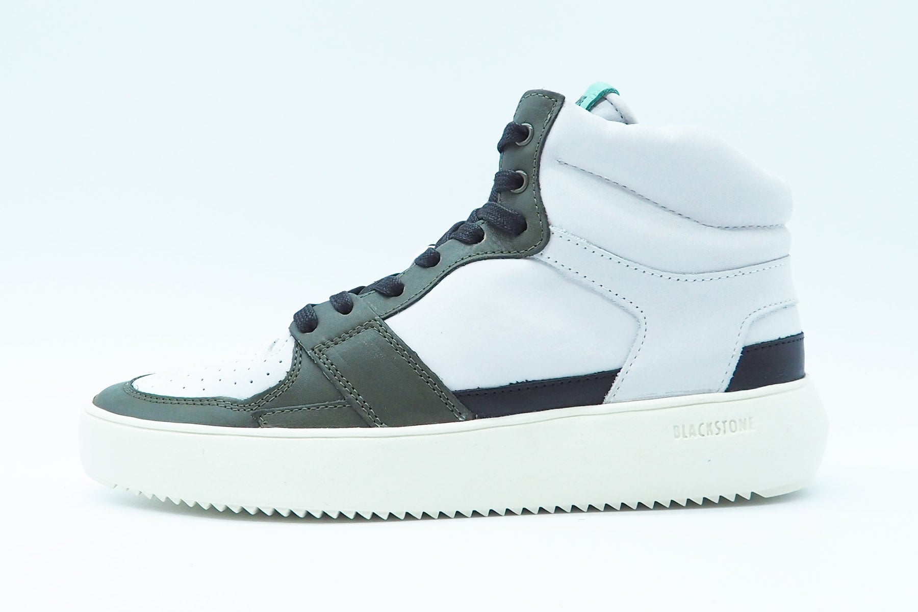 Herren Hightop-Sneaker aus Leder in Offwhite, Olive & Dunkelgrün Herren Sneaker Blackstone