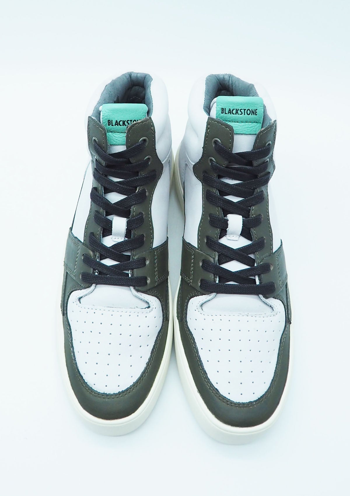 Herren Hightop-Sneaker aus Leder in Offwhite, Olive & Dunkelgrün Herren Sneaker Blackstone