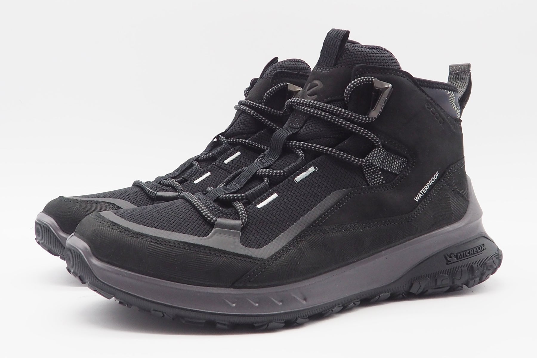 Herren Hightop-Sneaker aus Mesh & Nubkleder in Schwarz - Wasserdicht Herren Sneaker Ecco