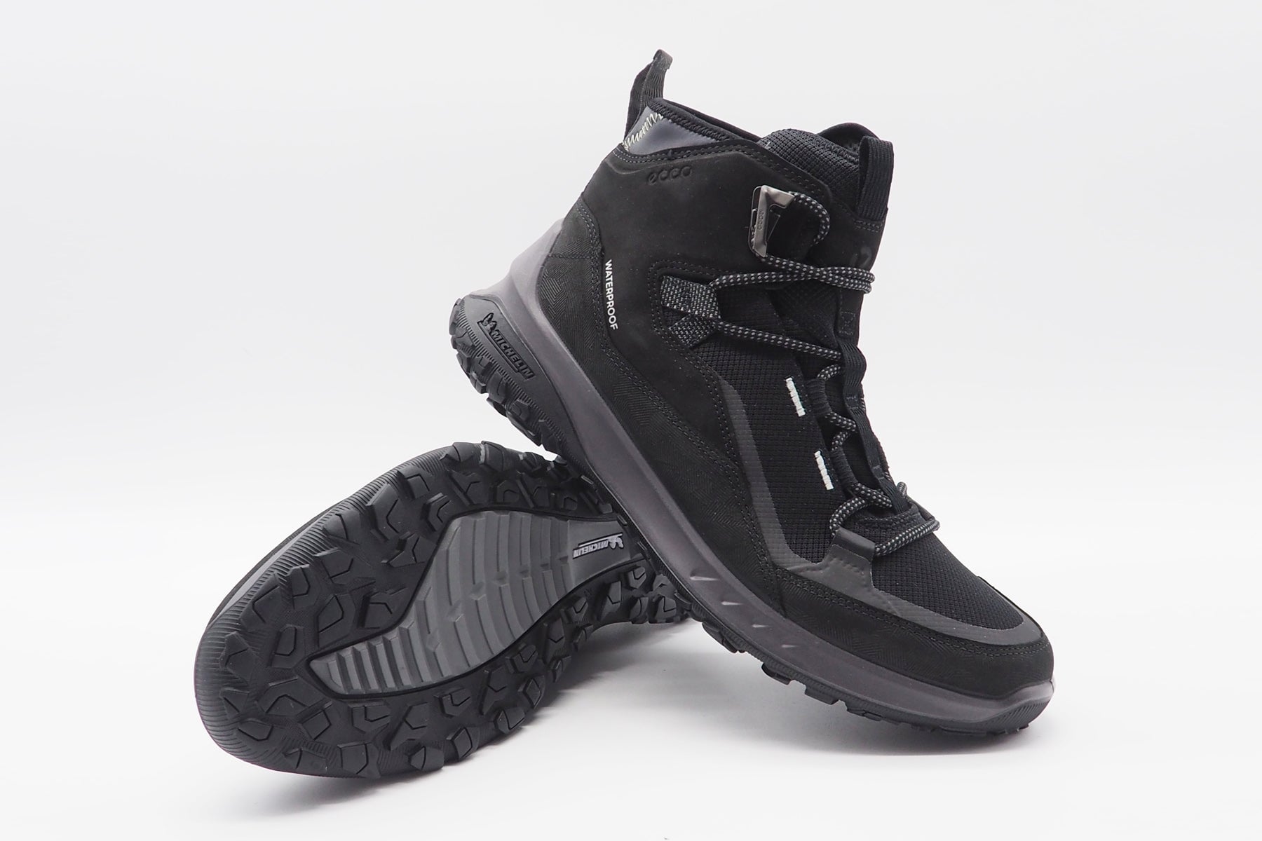 Herren Hightop-Sneaker aus Mesh & Nubkleder in Schwarz - Wasserdicht Herren Sneaker Ecco