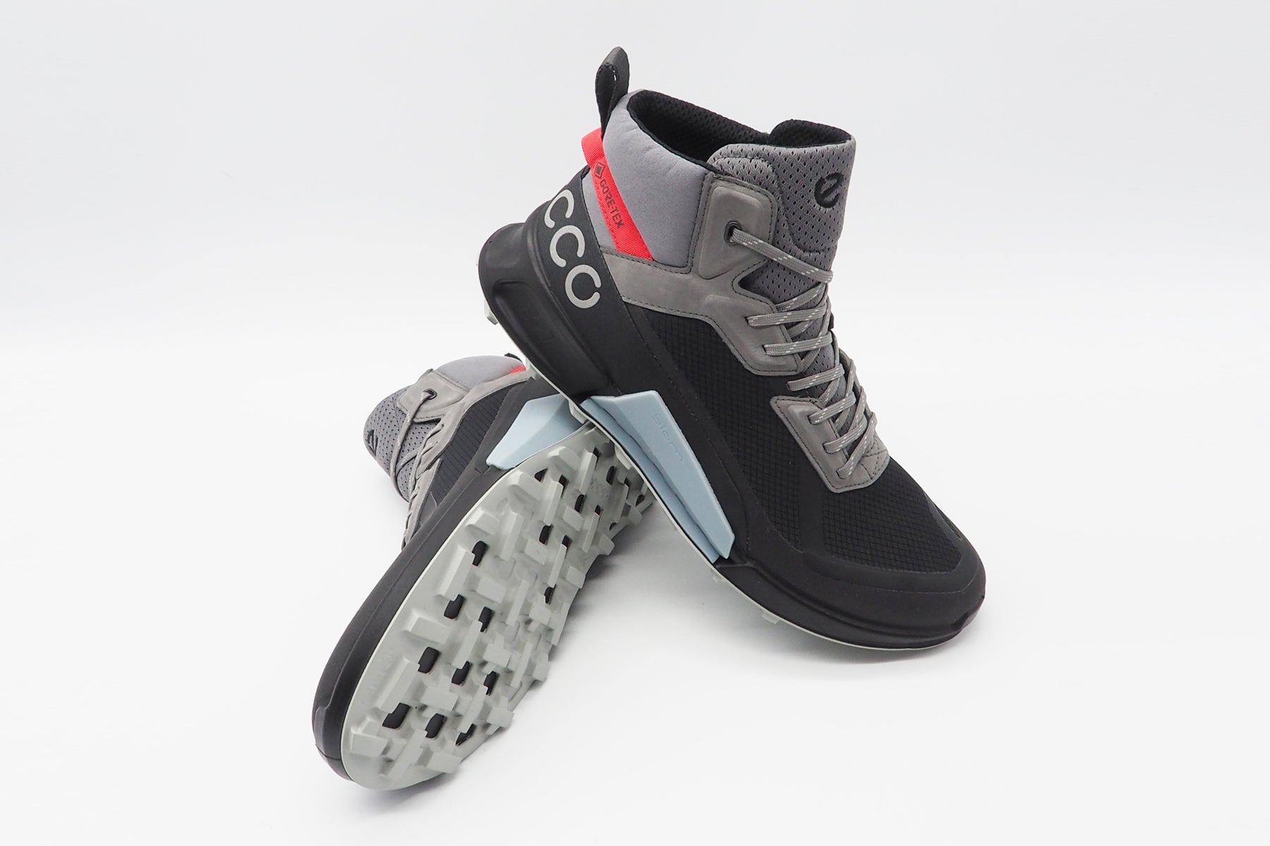 Herren Hightop-Sneaker aus Mesh & Nubukleder in Schwarz & Grau - Wasserdicht - Outdoor Herren Sneaker Ecco