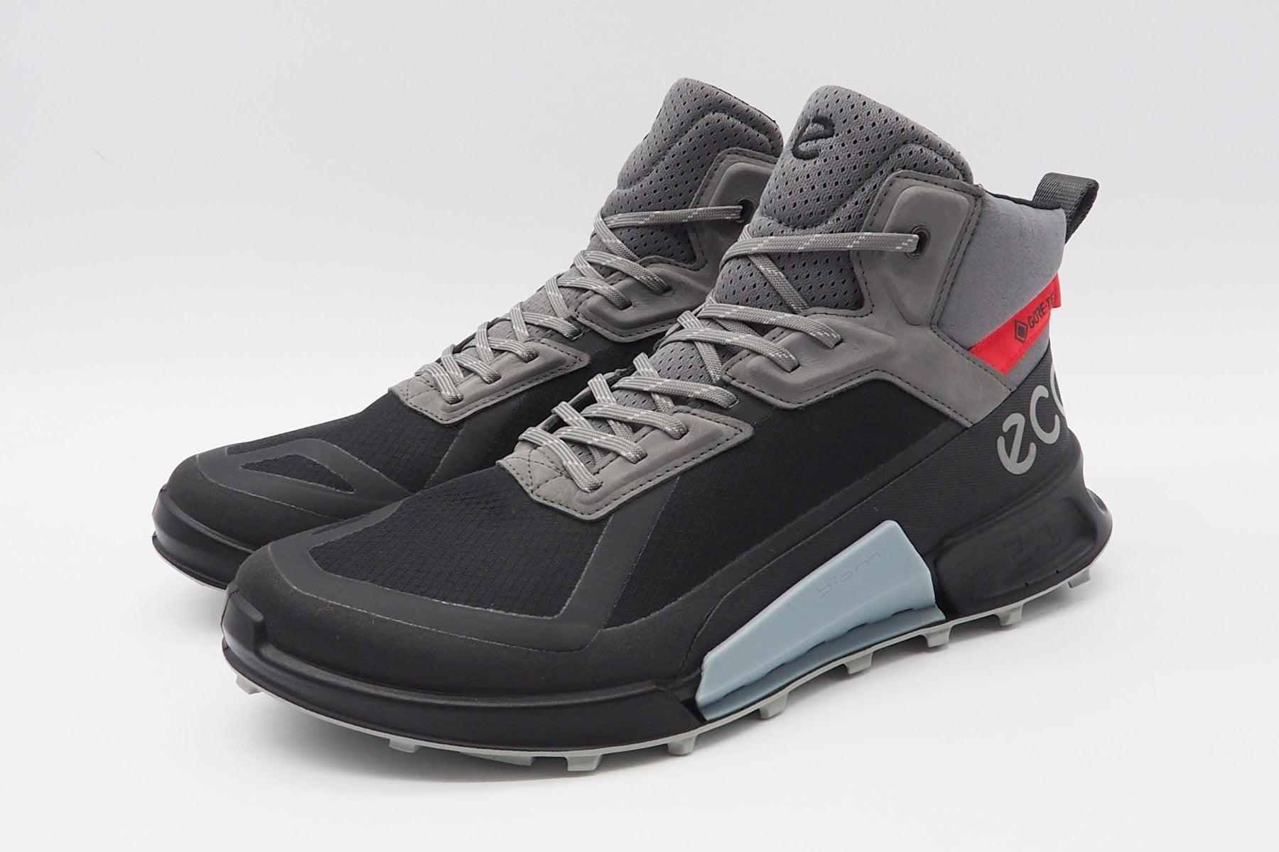 Herren Hightop-Sneaker aus Mesh & Nubukleder in Schwarz & Grau - Wasserdicht - Outdoor Herren Sneaker Ecco