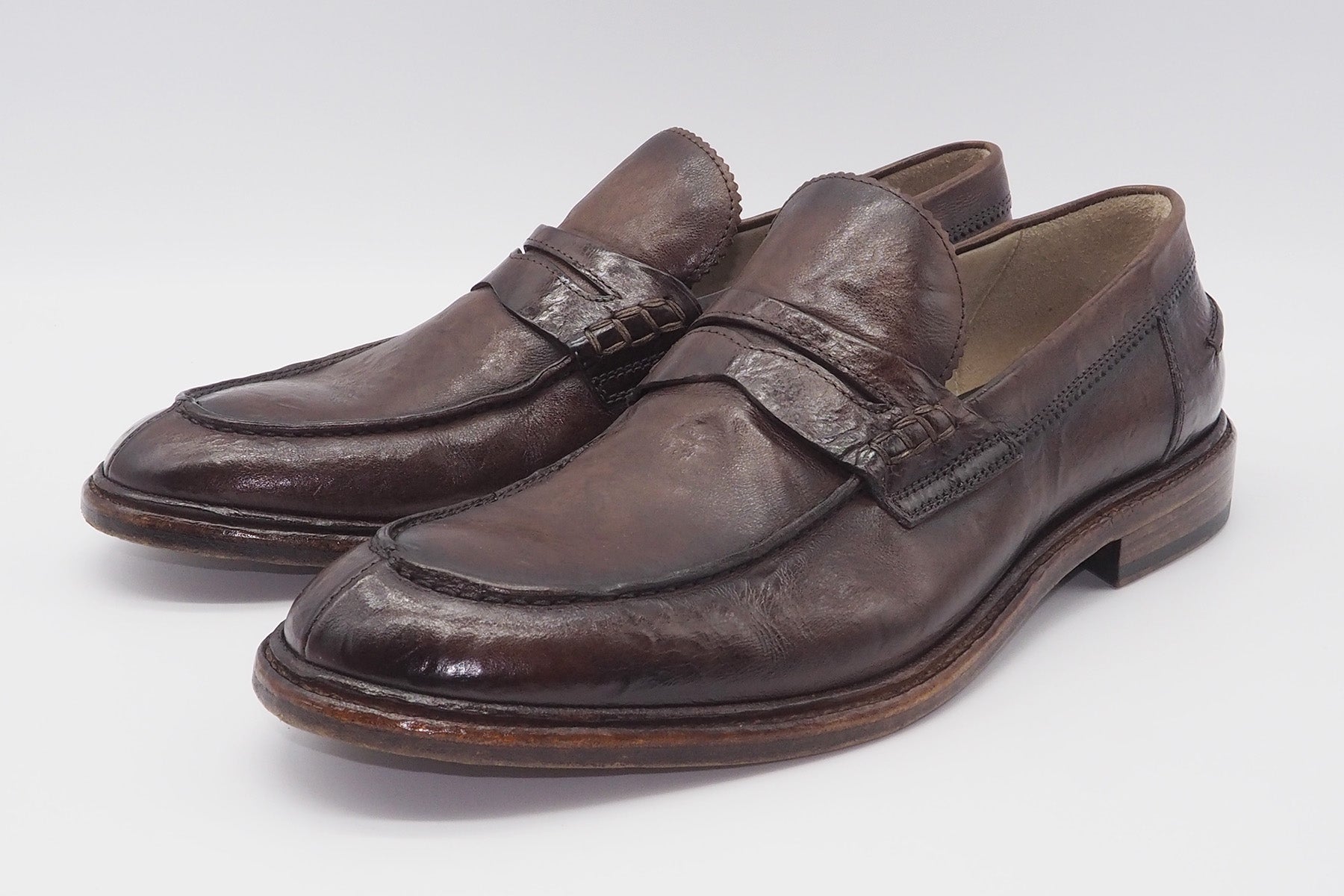 Herren Loafer aus Glattleder in Dunkelbraun Herren Loafers & Slipper Corvari