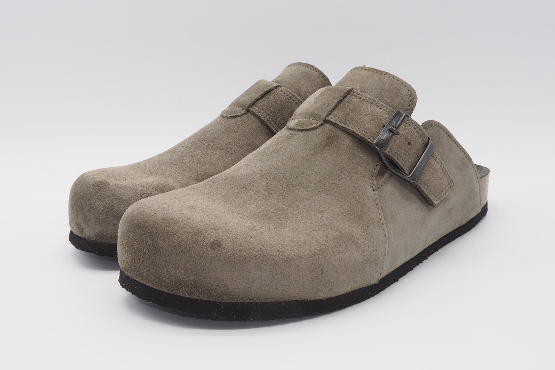 Herren Pantoffel - Clogs aus Veloursleder in Graphit Herren Sommer Schuhe Think