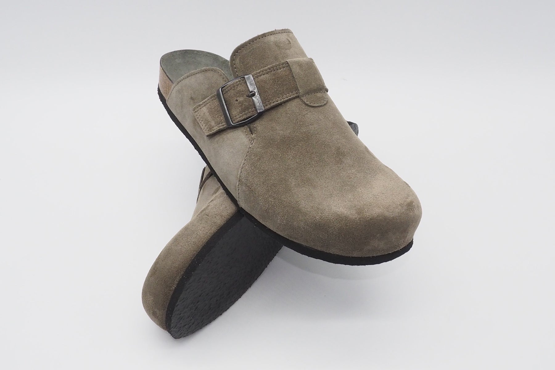 Herren Pantoffel - Clogs aus Veloursleder in Graphit Herren Sommer Schuhe Think