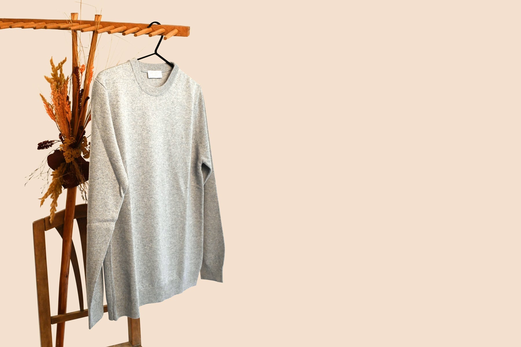 Herren Pullover aus Kaschmir & Seide in Grau meliert - Rundhals - Marco Herren Pullover Bellwood