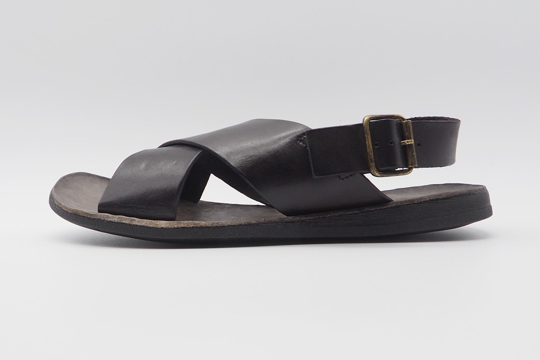 Herren Sandale aus Glattleder in Dunkelbraun Herren Sommer Schuhe Brador