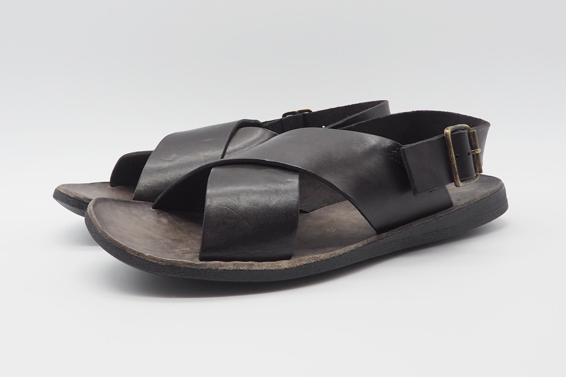 Herren Sandale aus Glattleder in Dunkelbraun Herren Sommer Schuhe Brador