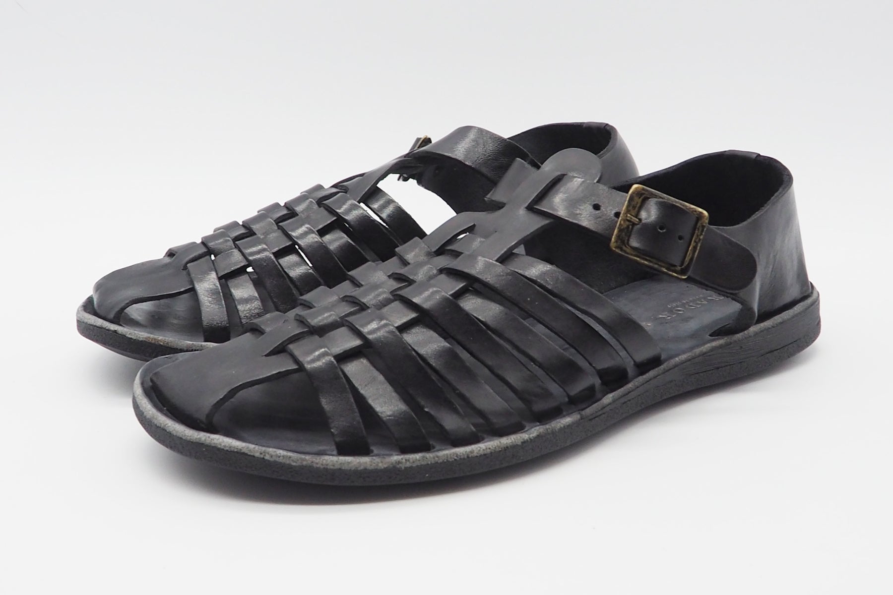 Herren Sandale aus Leder in Schwarz Herren Sommer Schuhe Brador