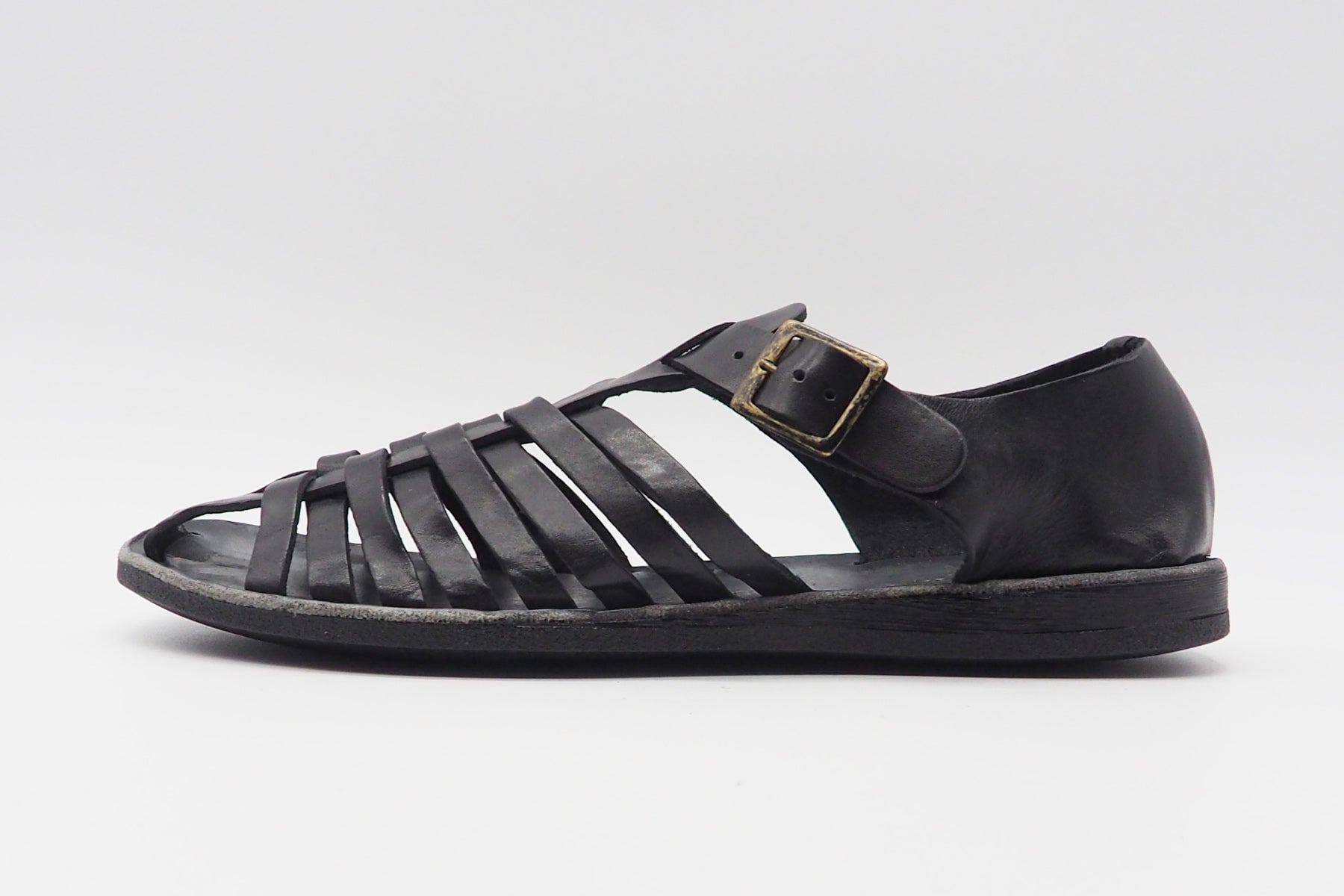 Herren Sandale aus Leder in Schwarz Herren Sommer Schuhe Brador