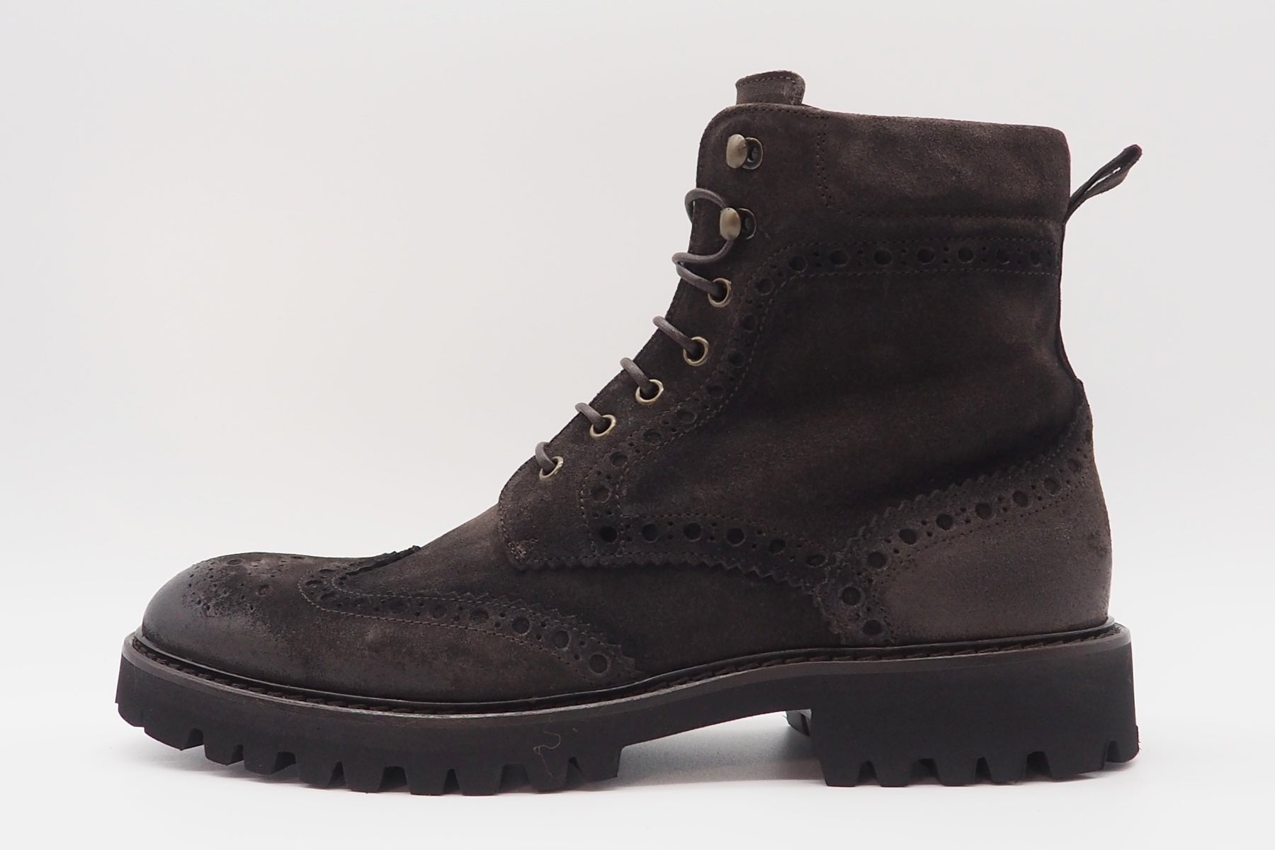 Herren Schnürboot aus Veloursleder in Braun Herren Schnürboots Corvari