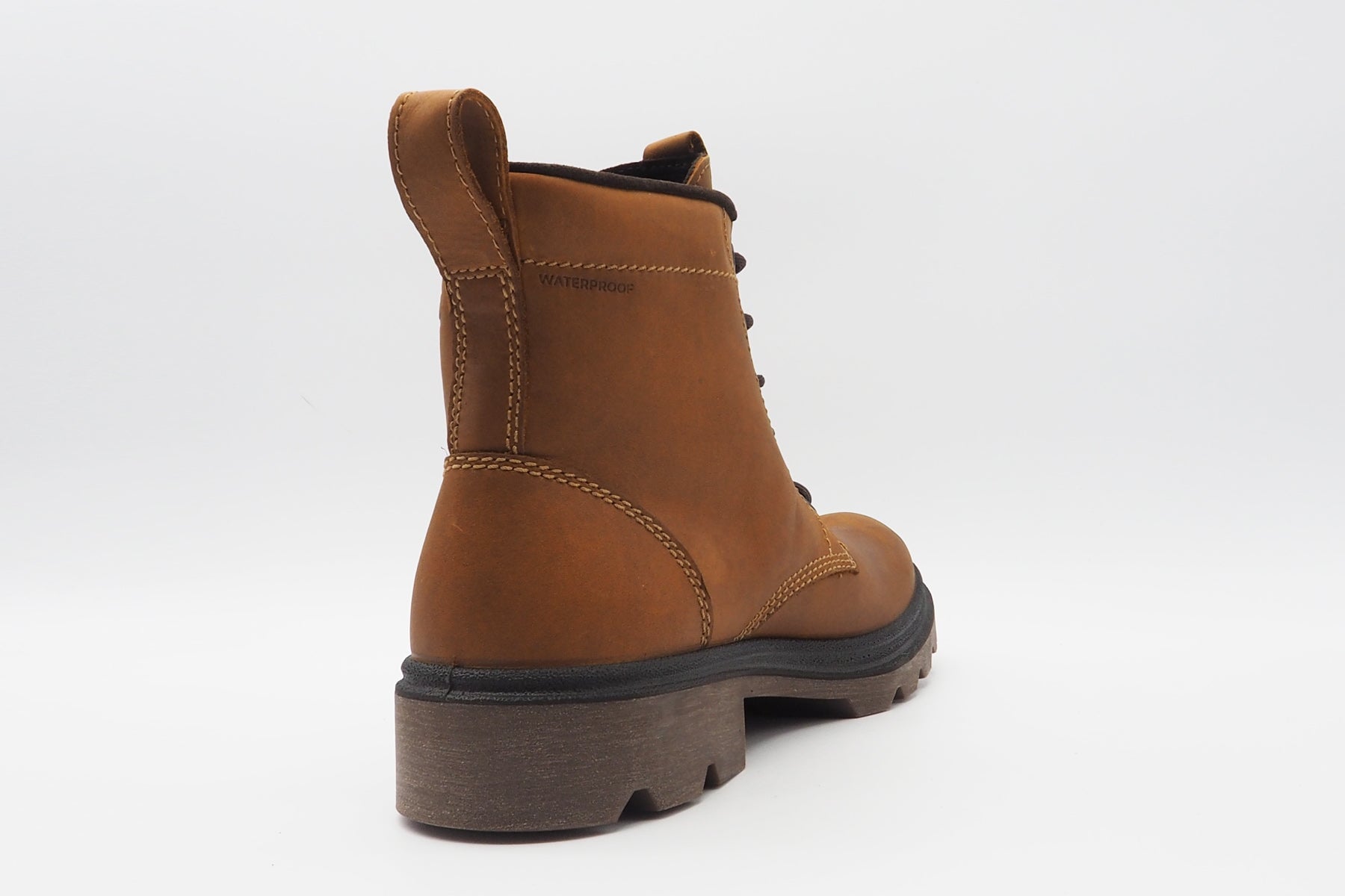 Herren Schnürboots aus Leder in Cognac - Wasserdichte ECCO WATERPROOF Konstruktion Herren Schnürboots Ecco