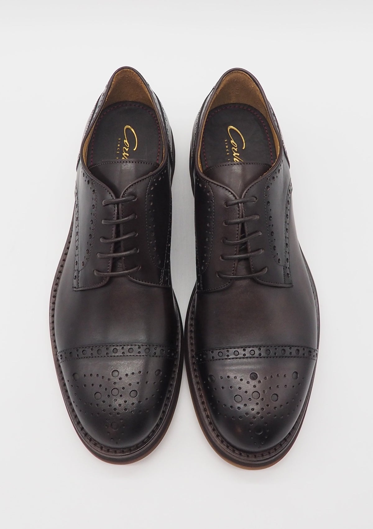 Herren Schnürschuh aus Glattleder in Braun Herren Klassik modern Corvari