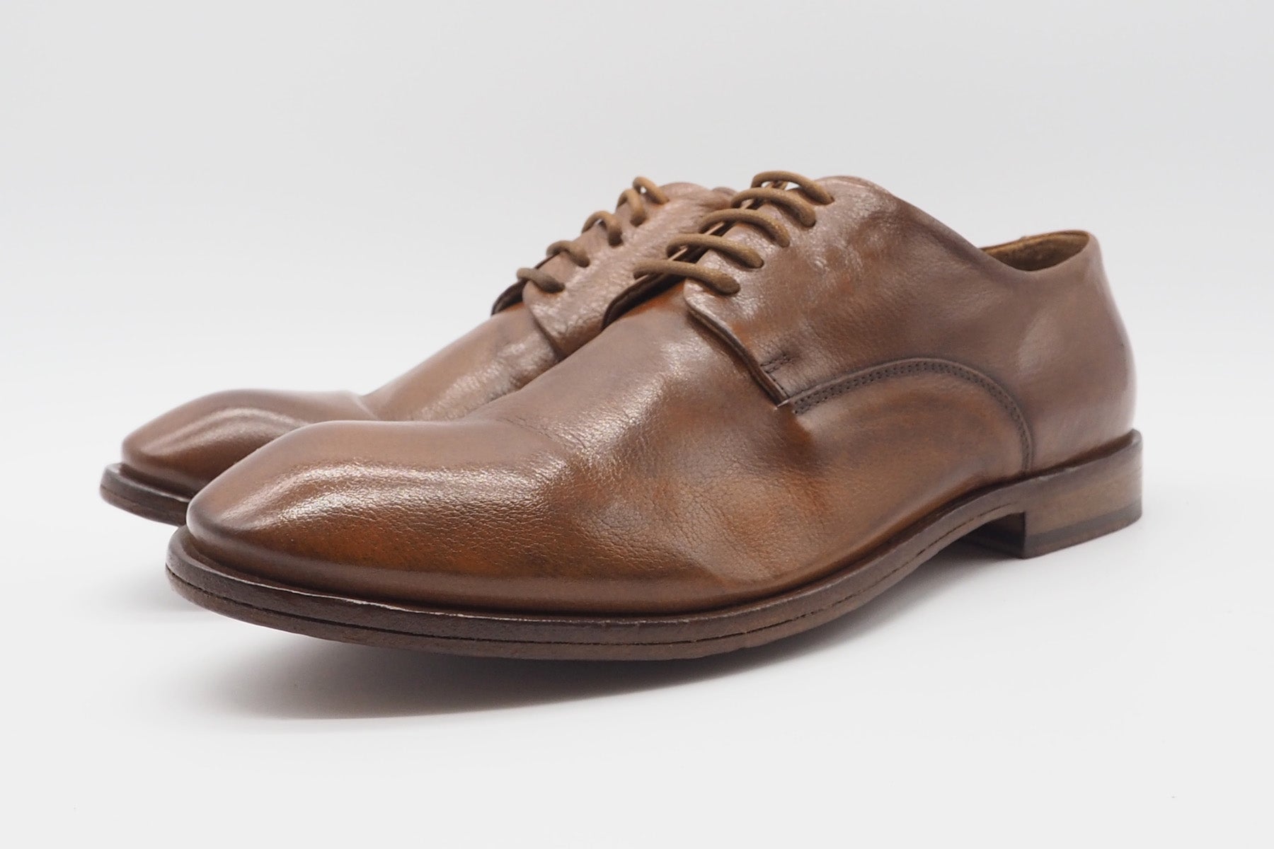 Herren Schnürschuh aus Glattleder in Cognac Herren Klassik modern Crispiniano