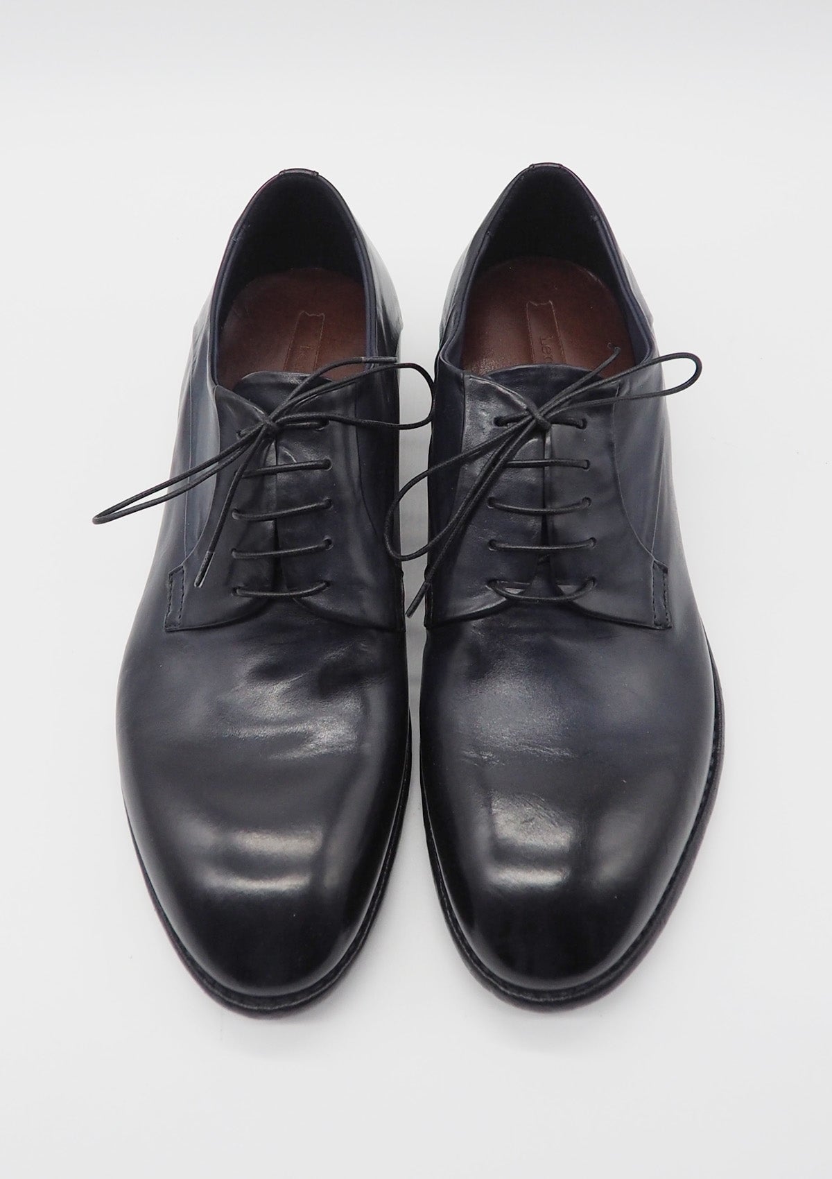 Herren Schnürschuh aus Glattleder in Dunkelblau - Ledersohle Herren Klassik modern Lemargo