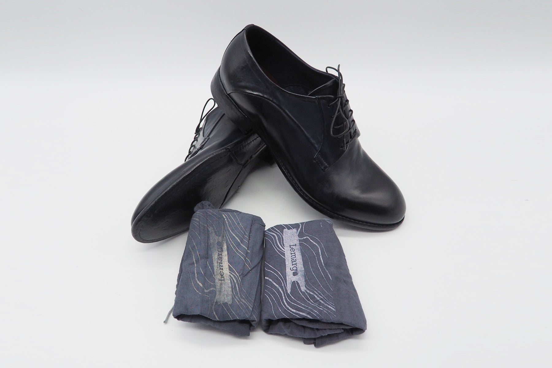 Herren Schnürschuh aus Glattleder in Dunkelblau - Ledersohle Herren Klassik modern Lemargo